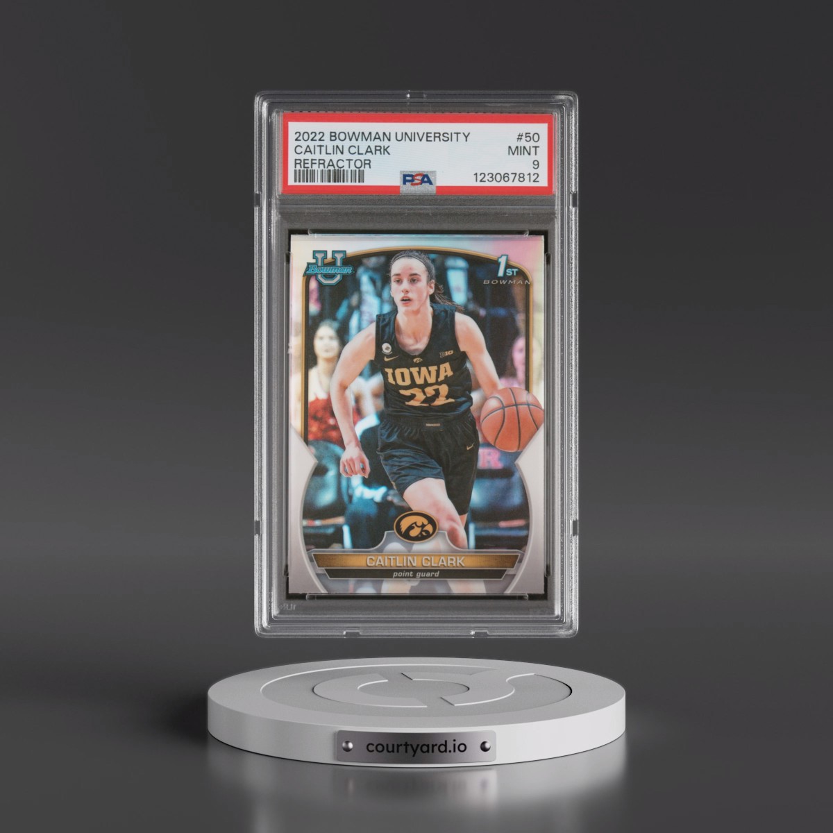 2022 Bowman Chrome University #50 Caitlin Clark - Refractor (PSA 9 MINT)