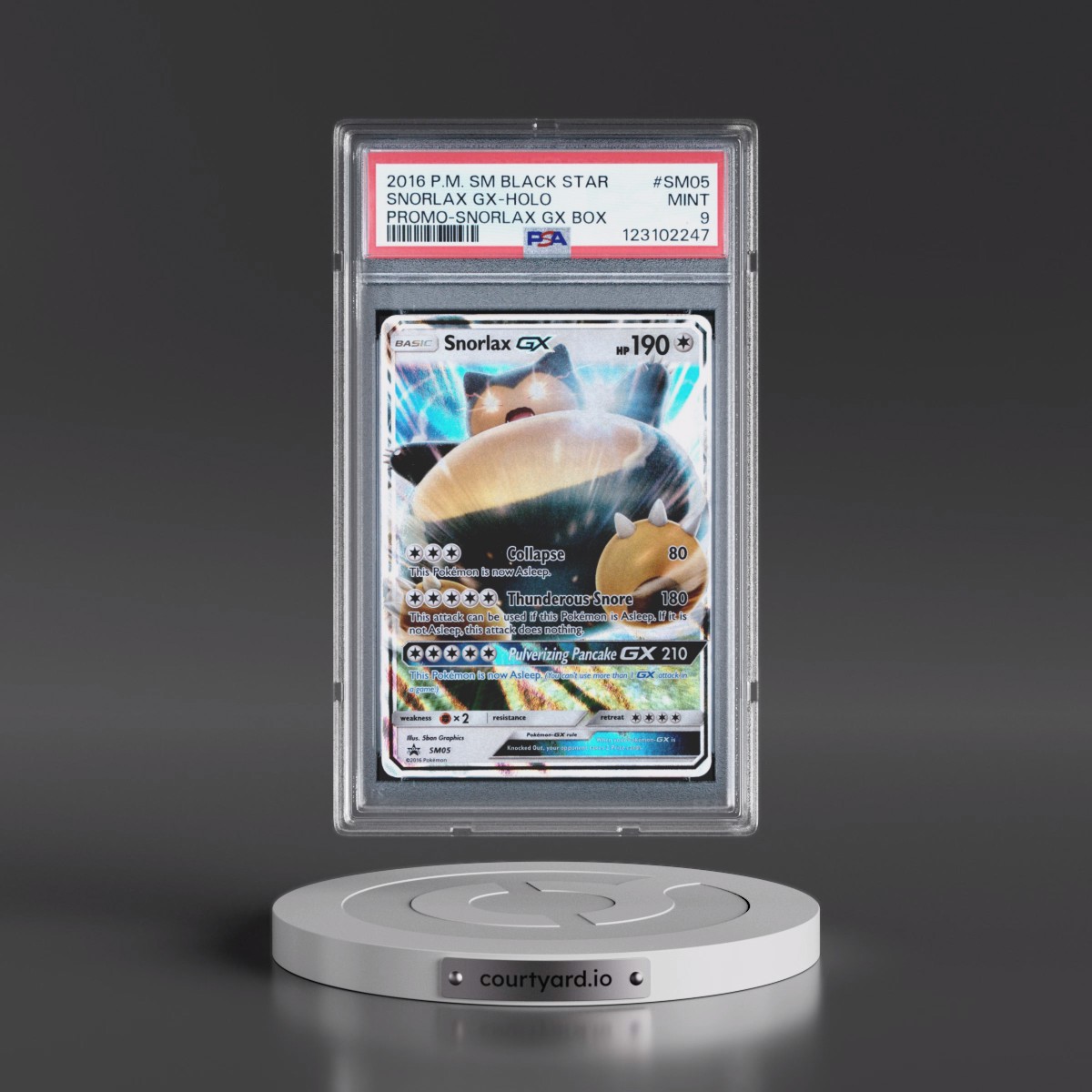 2016 Pokémon SM Black Star Promo #SM05 Snorlax GX - Holo Holo Snorlax GX Box (PSA 9 MINT)