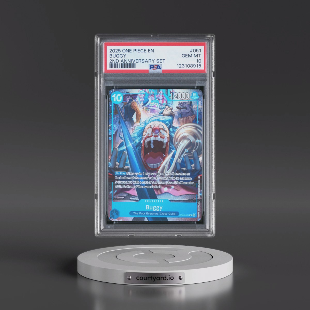 2025 One Piece English Version 2nd Anniversary Set #051 Buggy (PSA 10 GEM MINT)