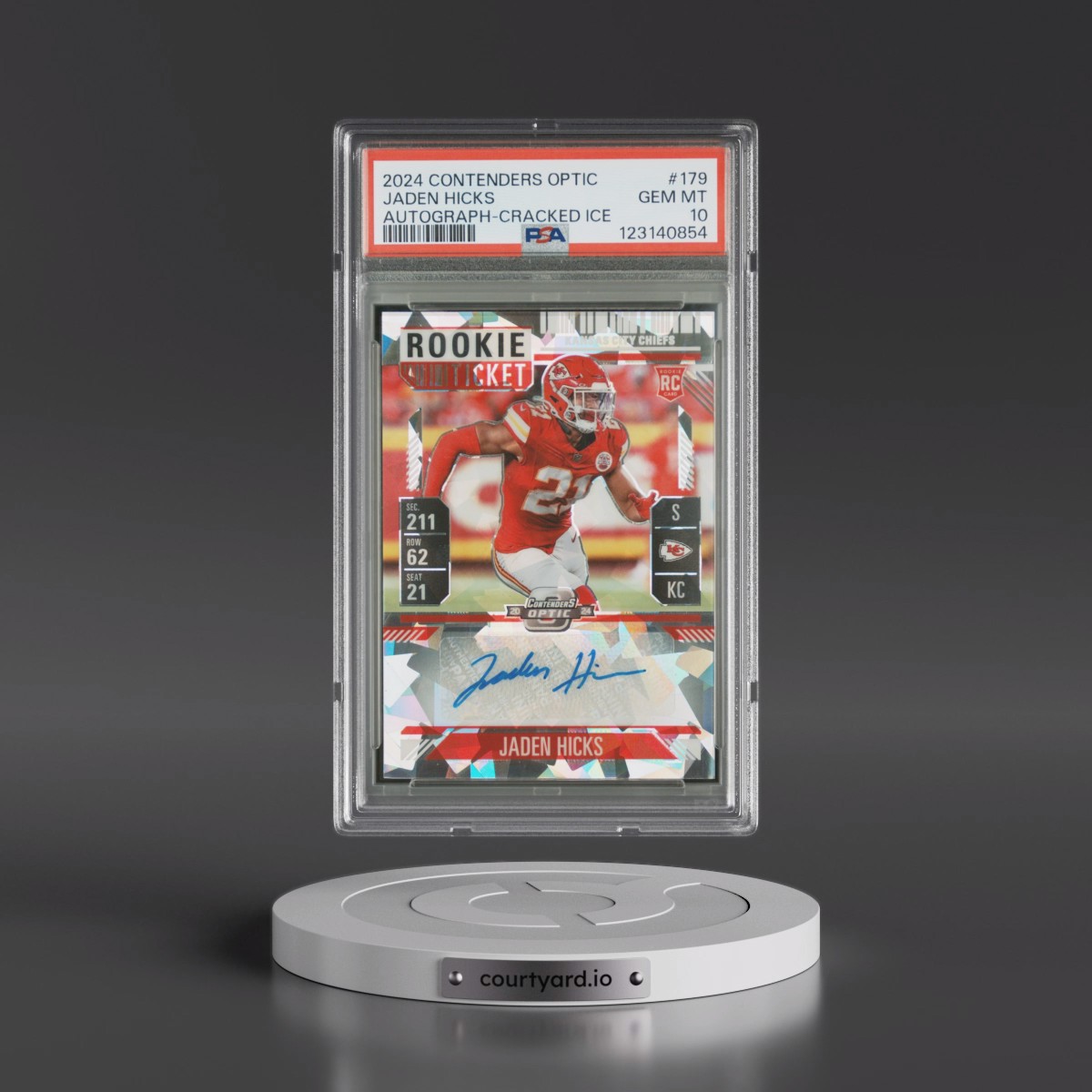 2024 Panini Contenders Optic Jaden Hicks - Autograph-Cracked Ice #179 PSA 10