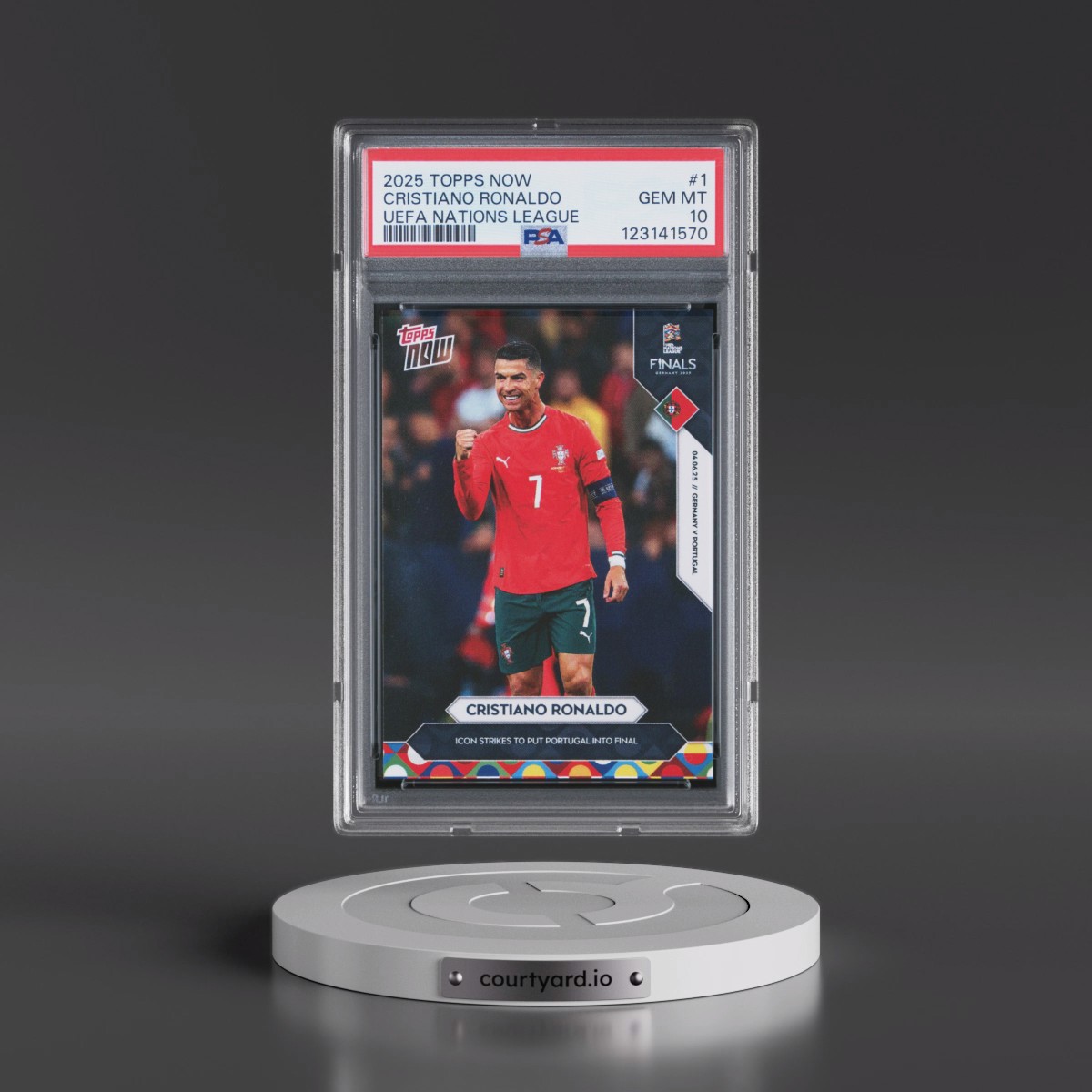 2025 Topps Now UEFA Nations League #1 Cristiano Ronaldo (PSA 10 GEM MINT)