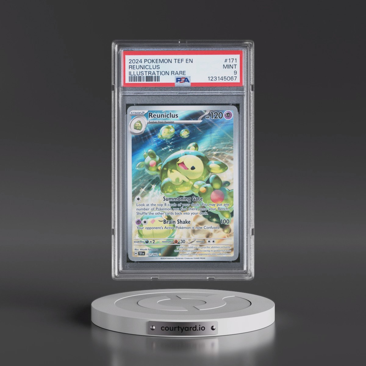 2024 Pokémon Tef EN-Temporal Forces #171 Reuniclus - Illustration Rare (PSA 9 MINT)