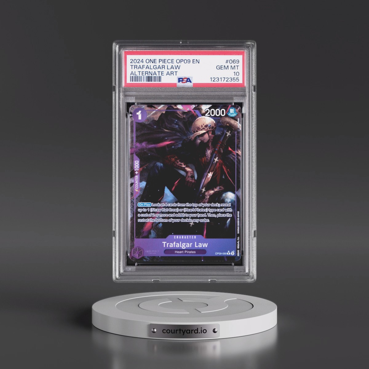 2024 One Piece OP09-Emperors in the New World #069 Trafalgar Law - Alternate Art (PSA 10 GEM MINT)