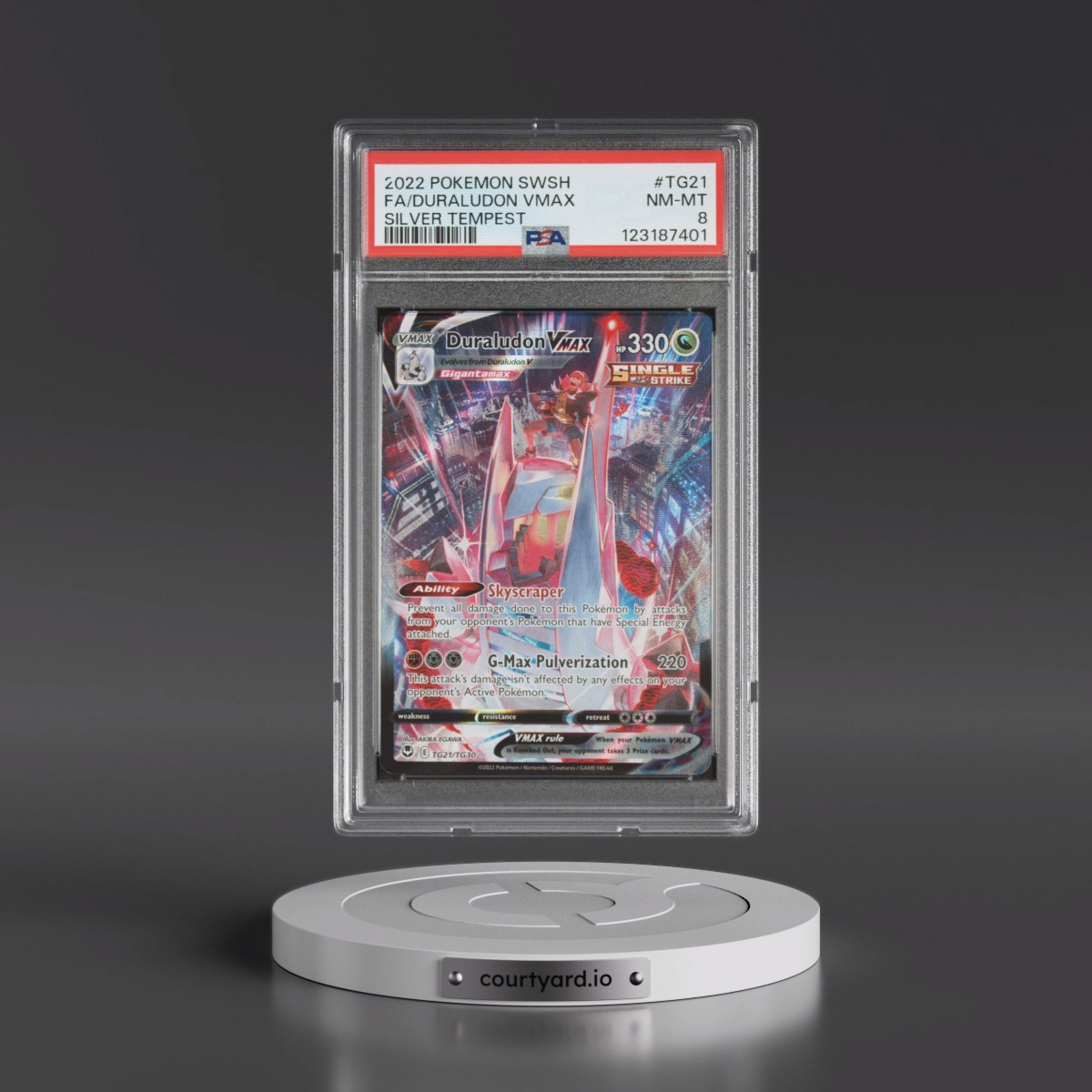 2022 Pokémon Sword & Shield Silver Tempest #TG21 Duraludon Vmax - Full Art (PSA 8 NM-MT)