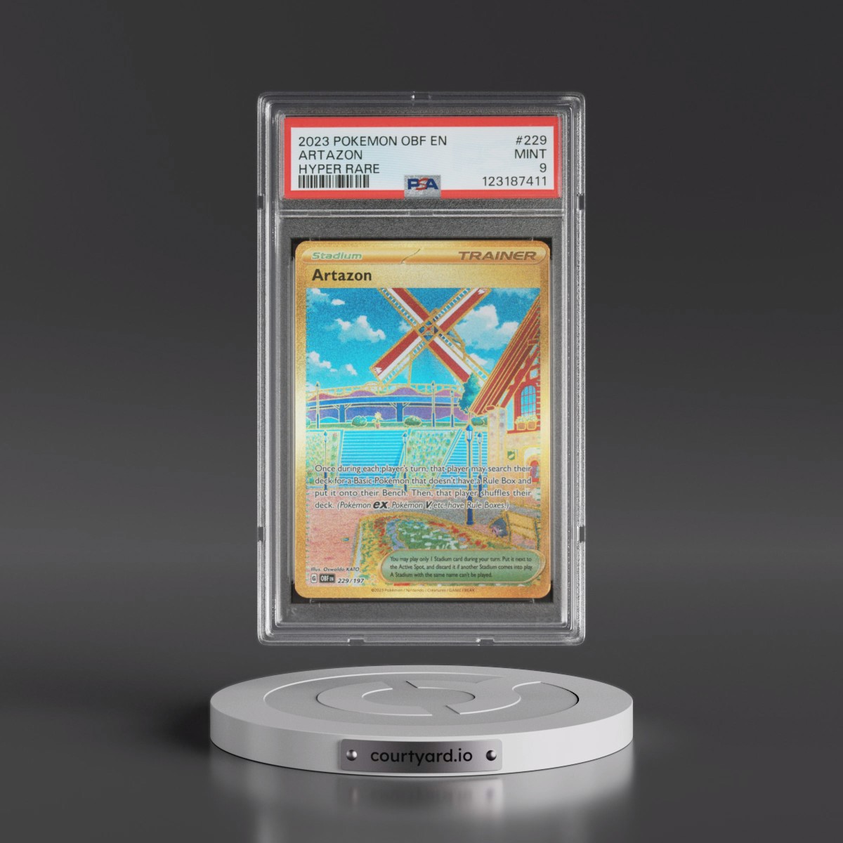 2023 Pokémon Obf EN-Obsidian Flames #229 Artazon - Hyper Rare (PSA 9 MINT)