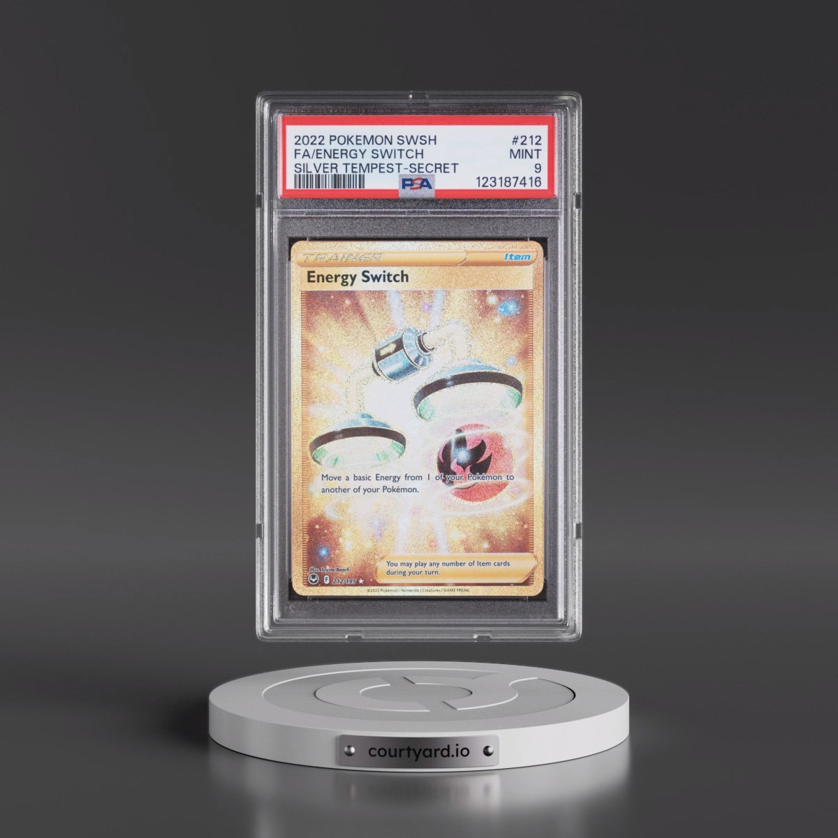 2022 Pokémon Sword & Shield Silver Tempest #212 Energy Switch - Full Art Secret (PSA 9 MINT)