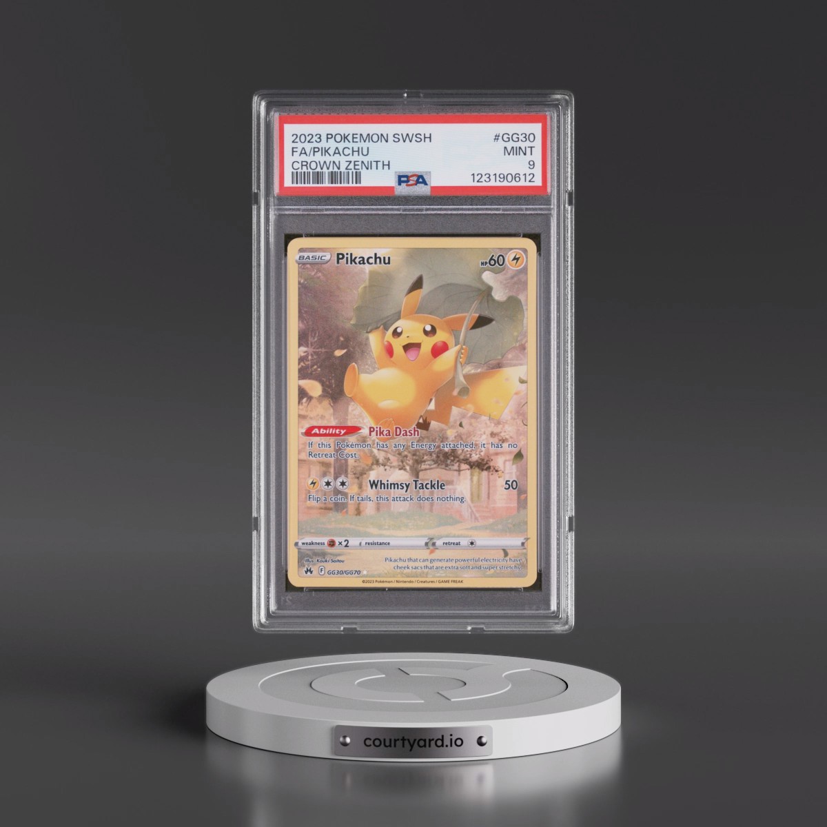 2023 Pokémon Sword and Shield Crown Zenith #GG30 Pikachu - Full Art (PSA 9 MINT)