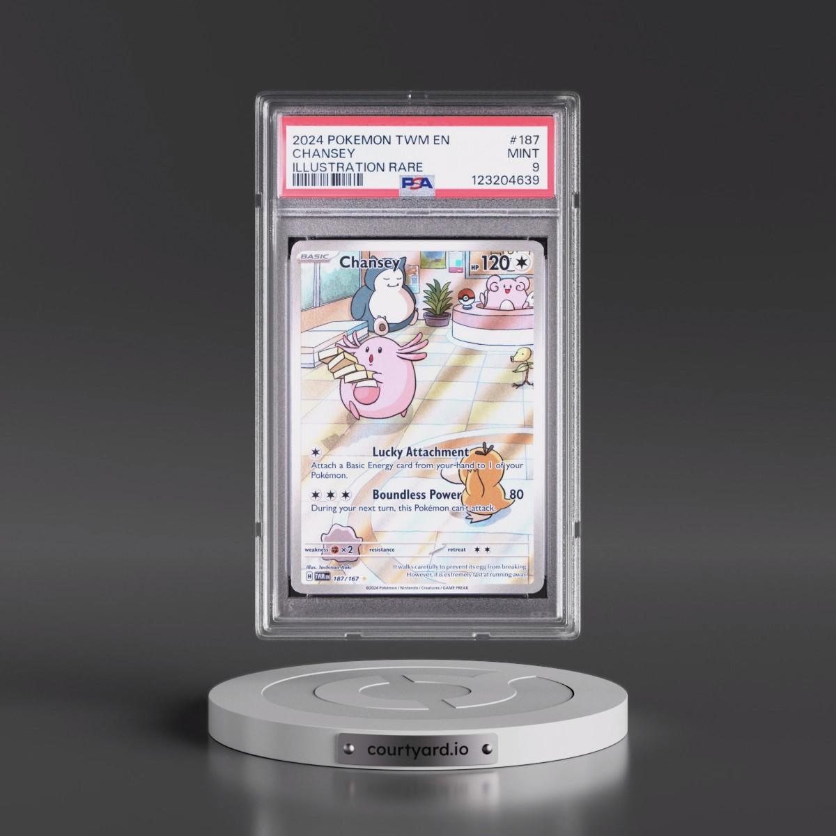 2024 Pokémon Twm EN-Twilight Masquerade #187 Chansey - Illustration Rare (PSA 9 MINT)