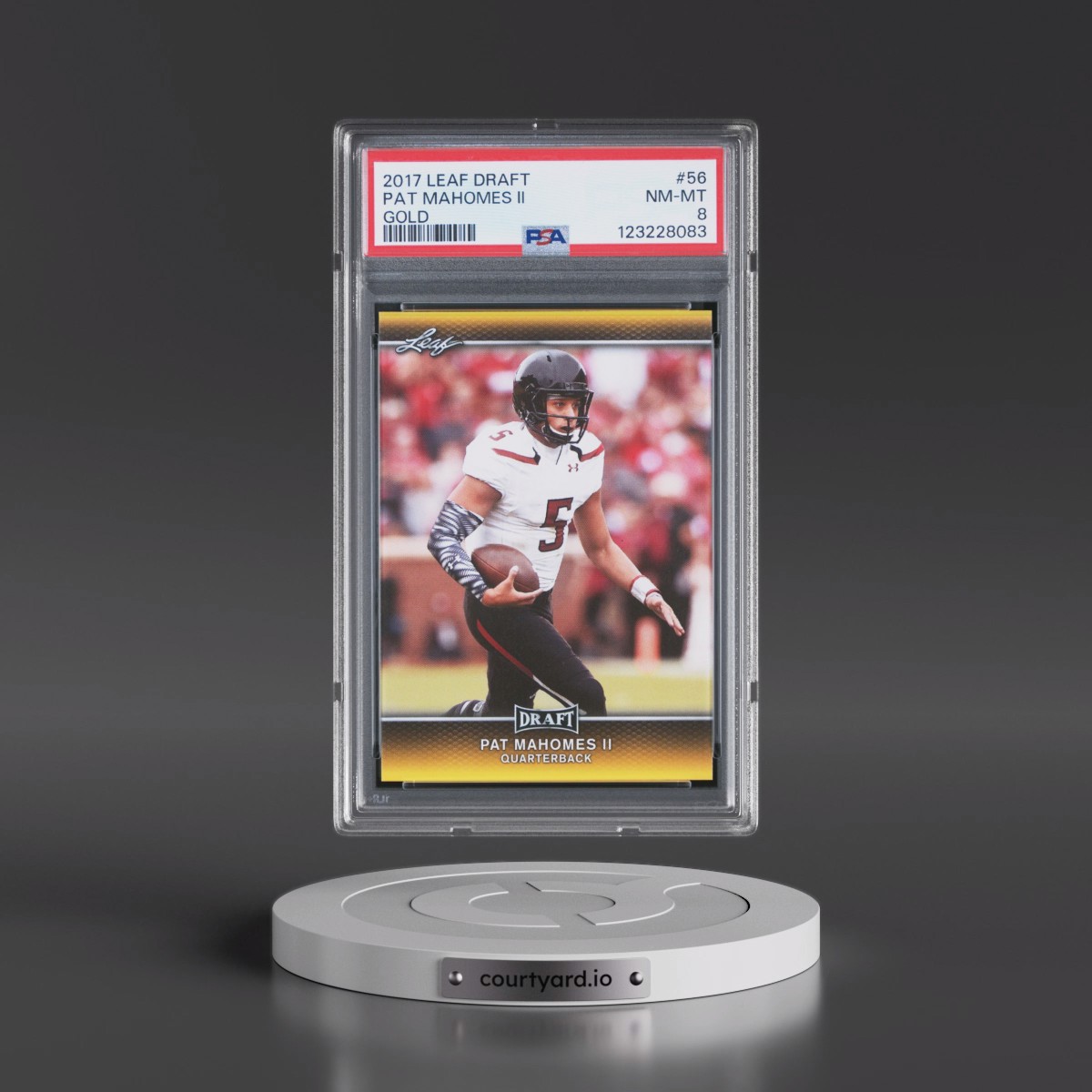 2017 Leaf Draft #56 Pat Mahomes II - Gold (PSA 8 NM-MT)