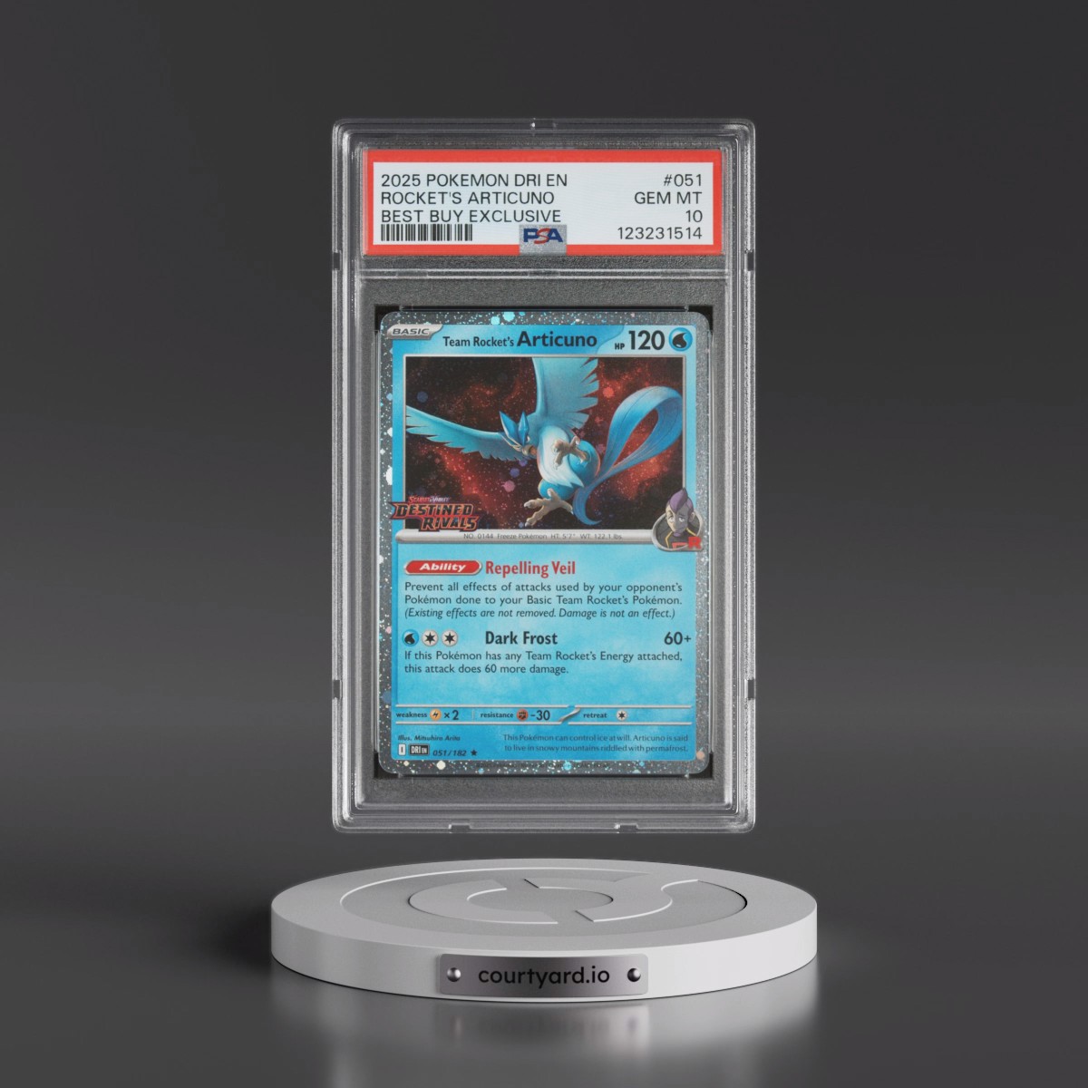 2025 Pokémon Dri EN-Destined Rivals #051 Team Rocket's Articuno - Best Buy Exclusive (PSA 10 GEM MINT)