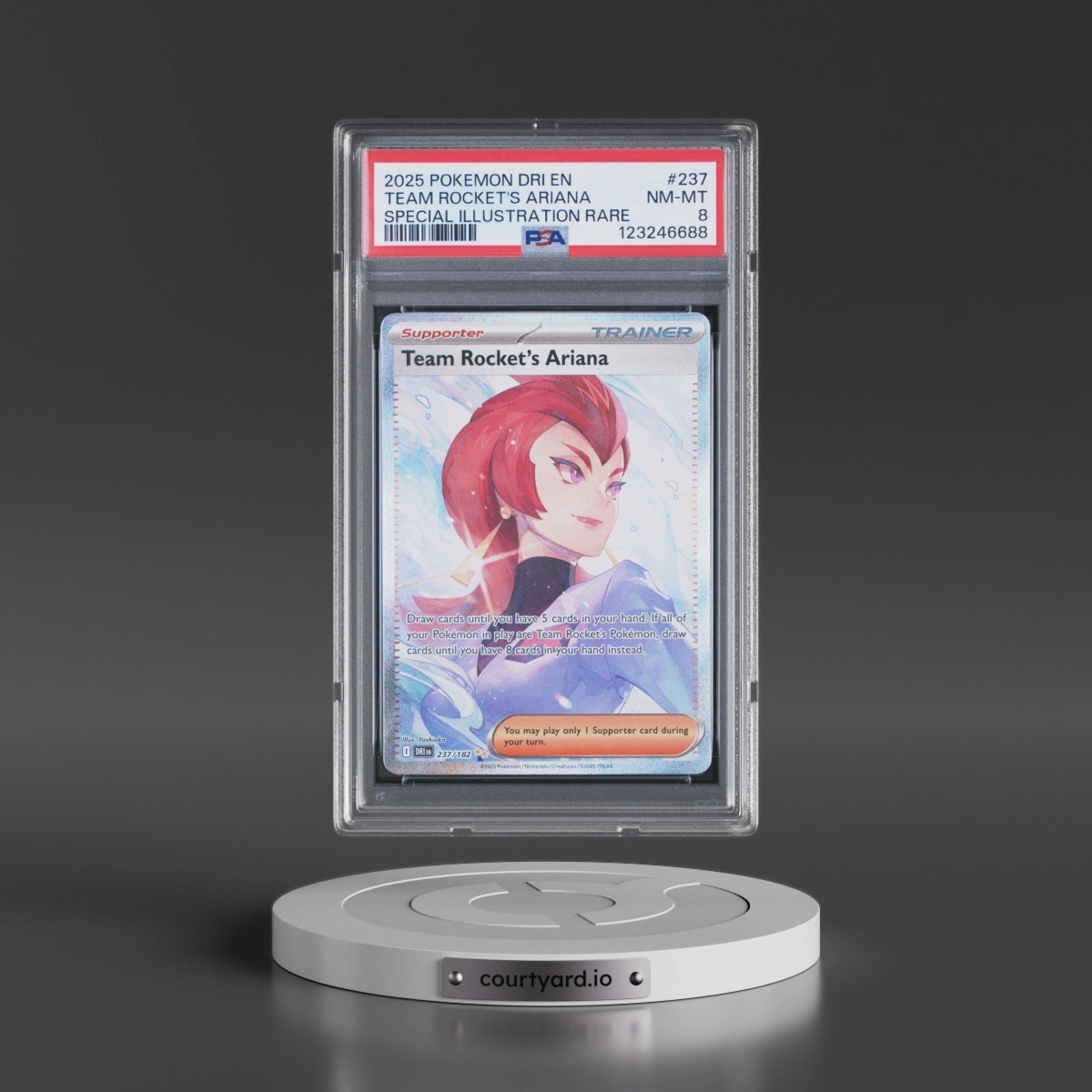 2025 Pokémon Dri EN-Destined Rivals #237 Team Rocket's Ariana - Special Illustration Rare (PSA 8 NM-MT)