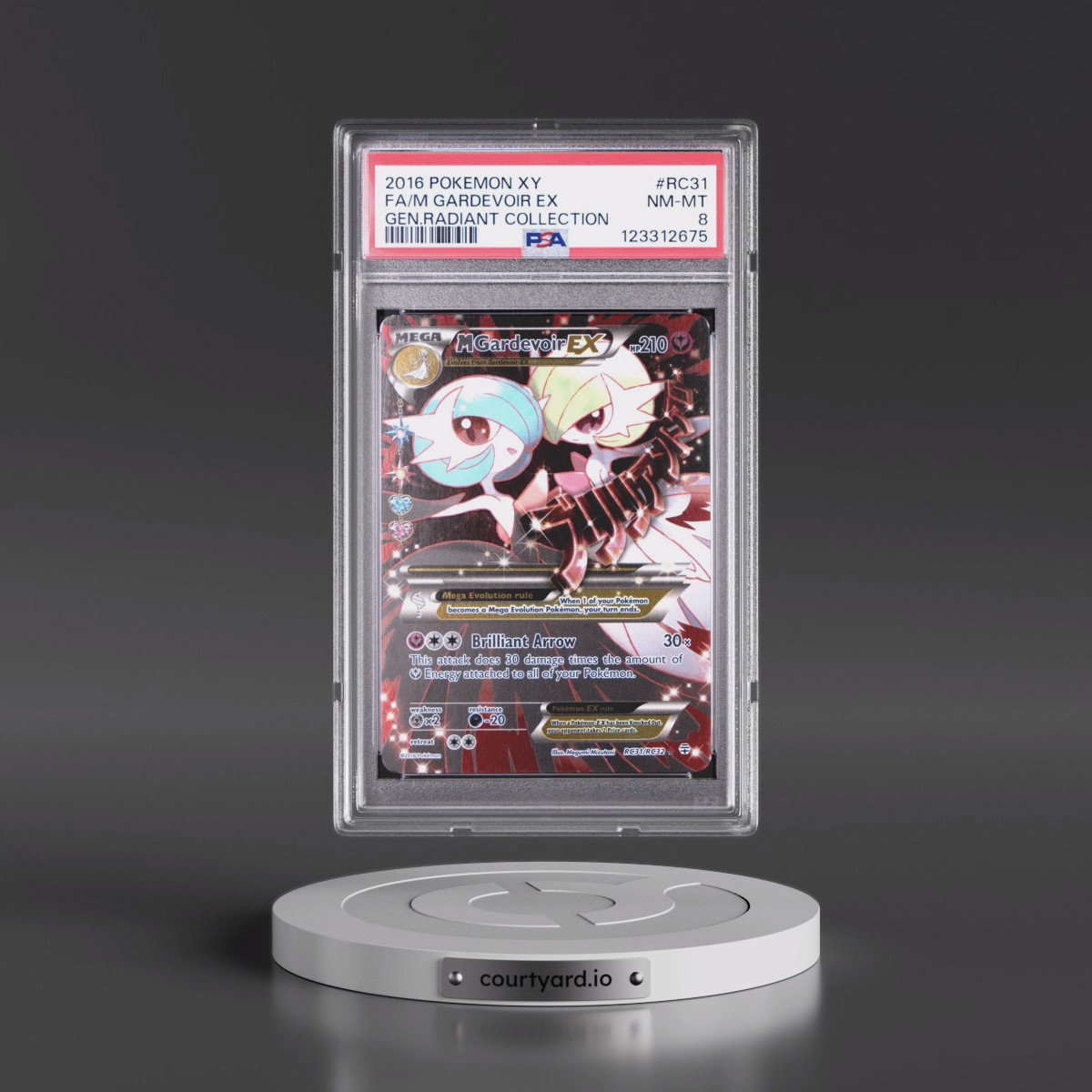 2016 Pokémon XY Generations Radiant Collection #RC31 M Gardevoir EX - Holo Full Art (PSA 8 NM-MT)