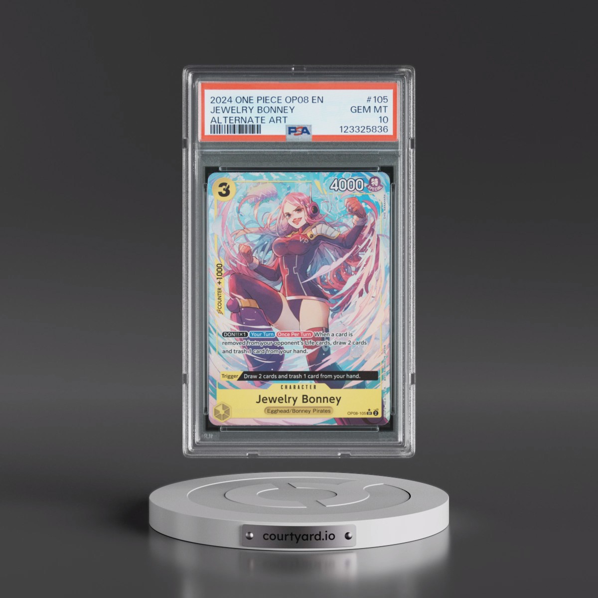 2024 One Piece OP08-Two Legends #105 Jewelry Bonney - Alternate Art (PSA 10 GEM MINT)