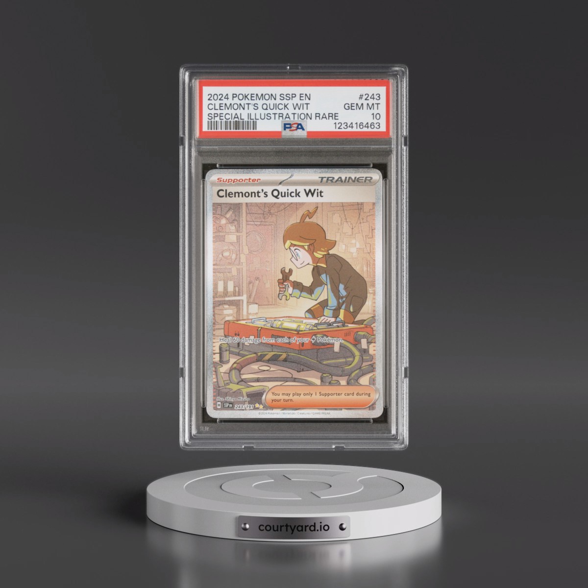 2024 Pokémon Ssp EN-Surging Sparks Clemont's Quick Wit - Special Illustration Rare #243 PSA 10