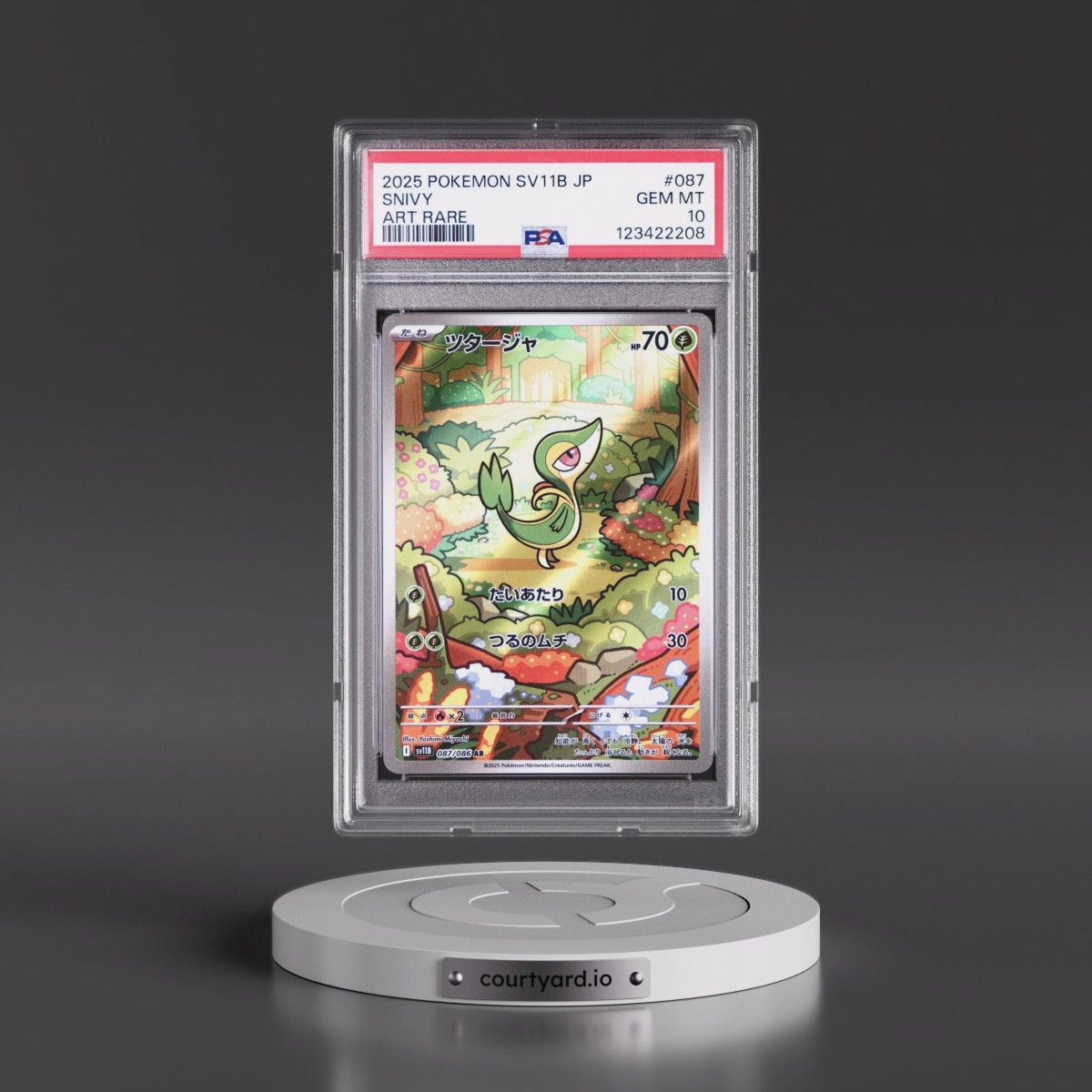 2025 Pokémon Sv11b-Black Bolt #087 Snivy - Art Rare (PSA 10 GEM MINT)