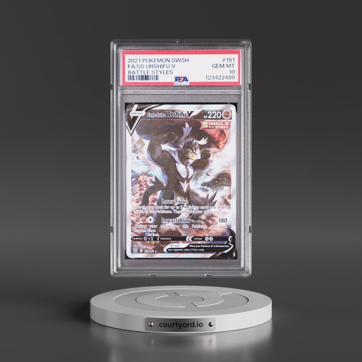 2021 Pokémon Sword & Shield Battle Styles #151 Single Strike Urshifu V - Holo Full Art (PSA 10 GEM MINT)