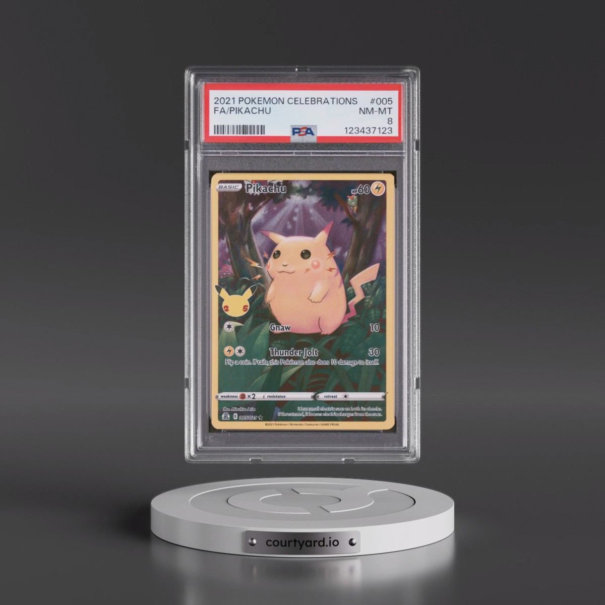 2021 Pokémon Celebrations #005 Pikachu - Full Art (PSA 8 NM-MT)