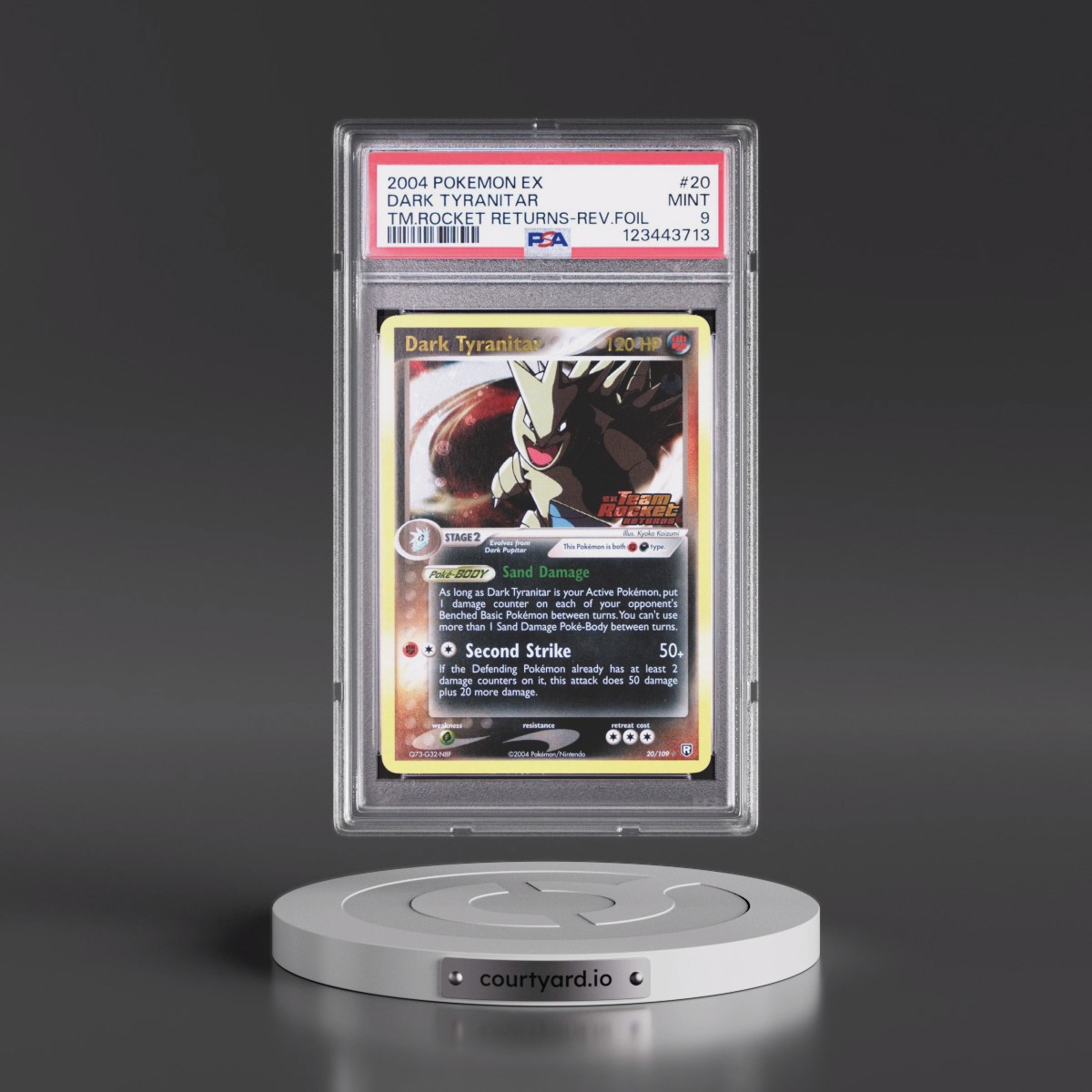 2004 Pokémon EX Team Rocket Returns #20 Dark Tyranitar - Reverse Foil (PSA 9 MINT)