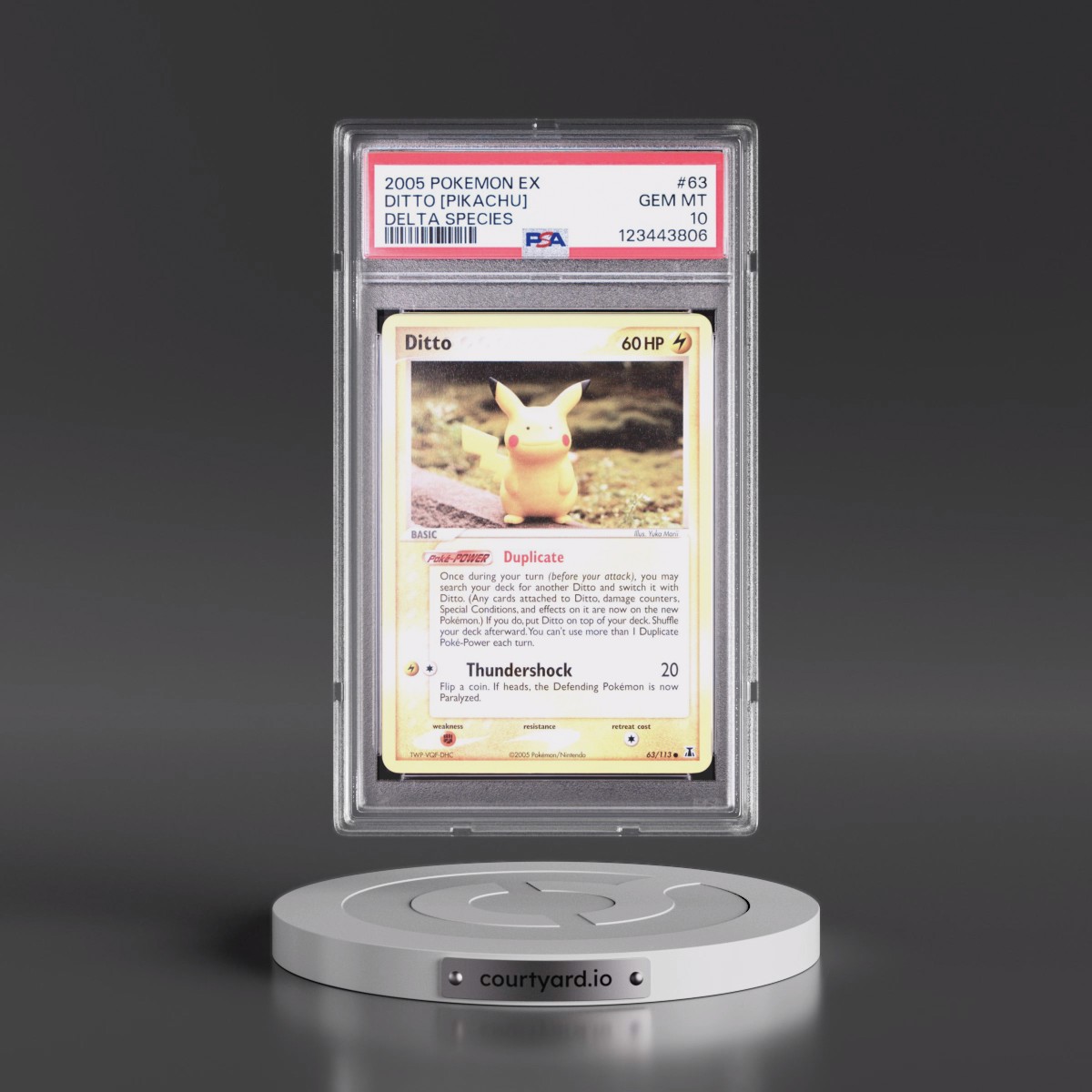 2005 Pokémon EX Delta Species #63 Ditto [Pikachu] (PSA 10 GEM MINT)