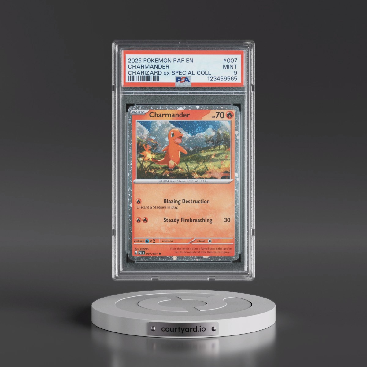 2025 Pokémon Paf EN-Paldean Fates #007 Charmander - Charizard EX Special Collection (PSA 9 MINT)
