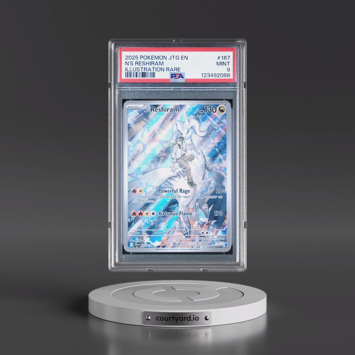 2025 Pokémon Jtg EN-Journey Together #167 N's Reshiram - Illustration Rare (PSA 9 MINT)