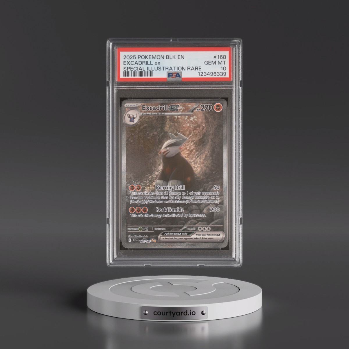 2025 Pokémon Blk EN-Black Bolt #168 Excadrill EX - Holo Special Illustration Rare (PSA 10 GEM MINT)