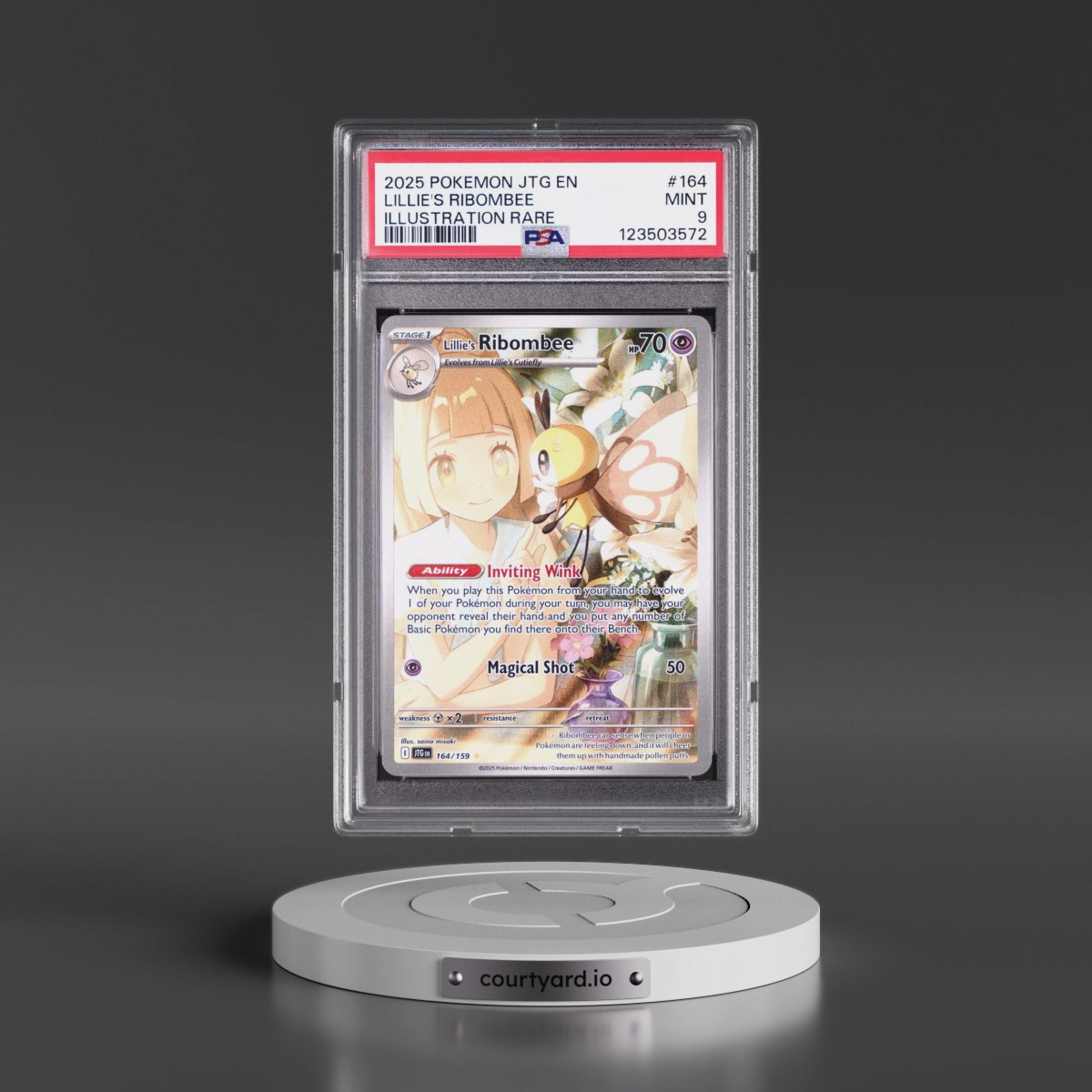 2025 Pokémon Jtg EN-Journey Together #164 Lillie's Ribombee - Illustration Rare (PSA 9 MINT)
