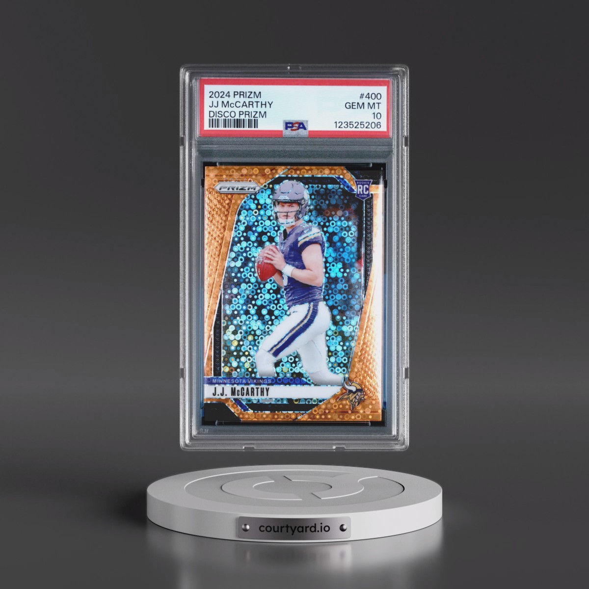 2024 Panini Prizm #400 JJ McCarthy - Disco Prizm (PSA 10 GEM MINT)
