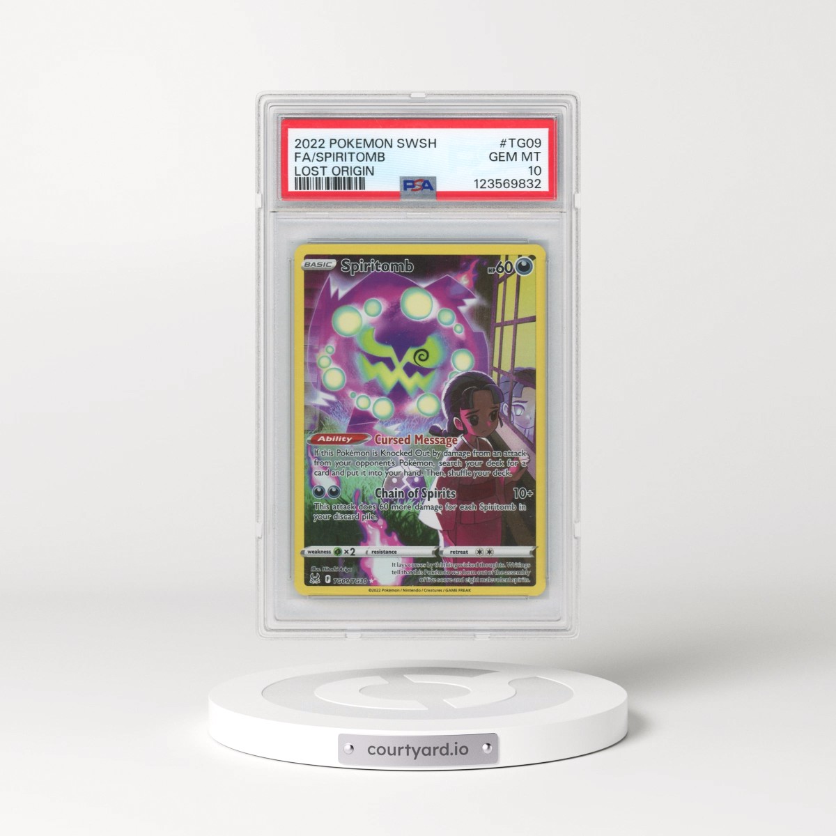 2022 Pokémon Sword & Shield Lost Origin #TG09 Spiritomb - Full Art (PSA 10 GEM MINT)