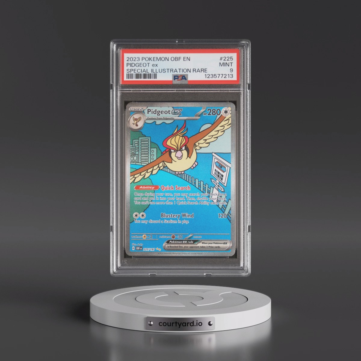 2023 Pokémon Obf EN-Obsidian Flames #225 Pidgeot EX - Holo Special Illustration Rare (PSA 9 MINT)