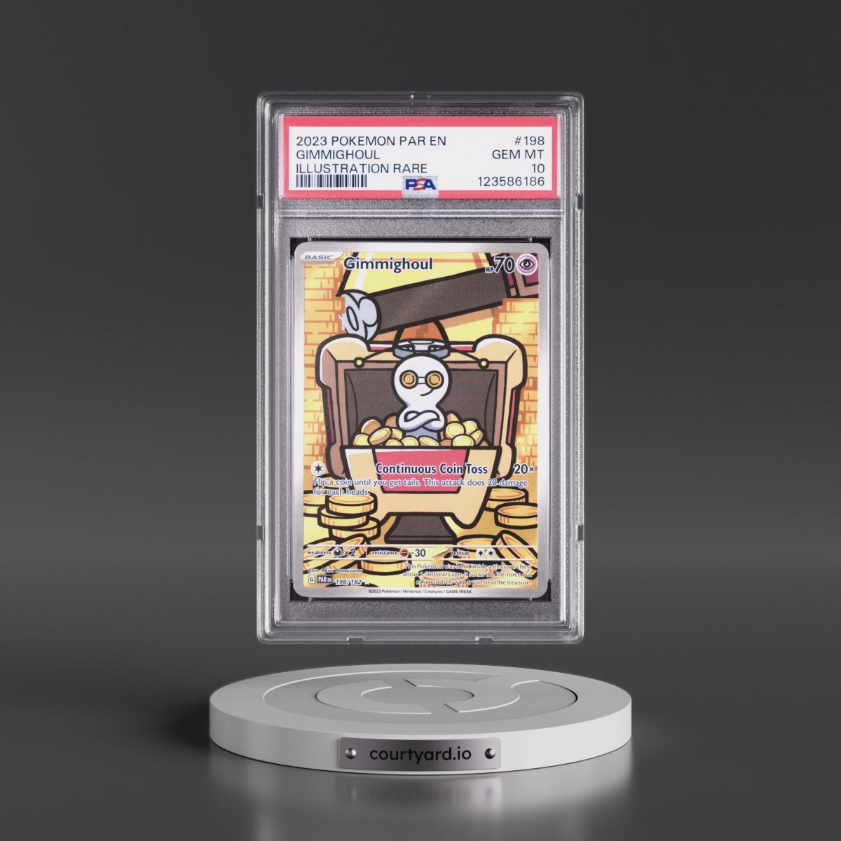 2023 Pokémon Par EN-Paradox Rift #198 Gimmighoul - Illustration Rare (PSA 10 GEM MINT)