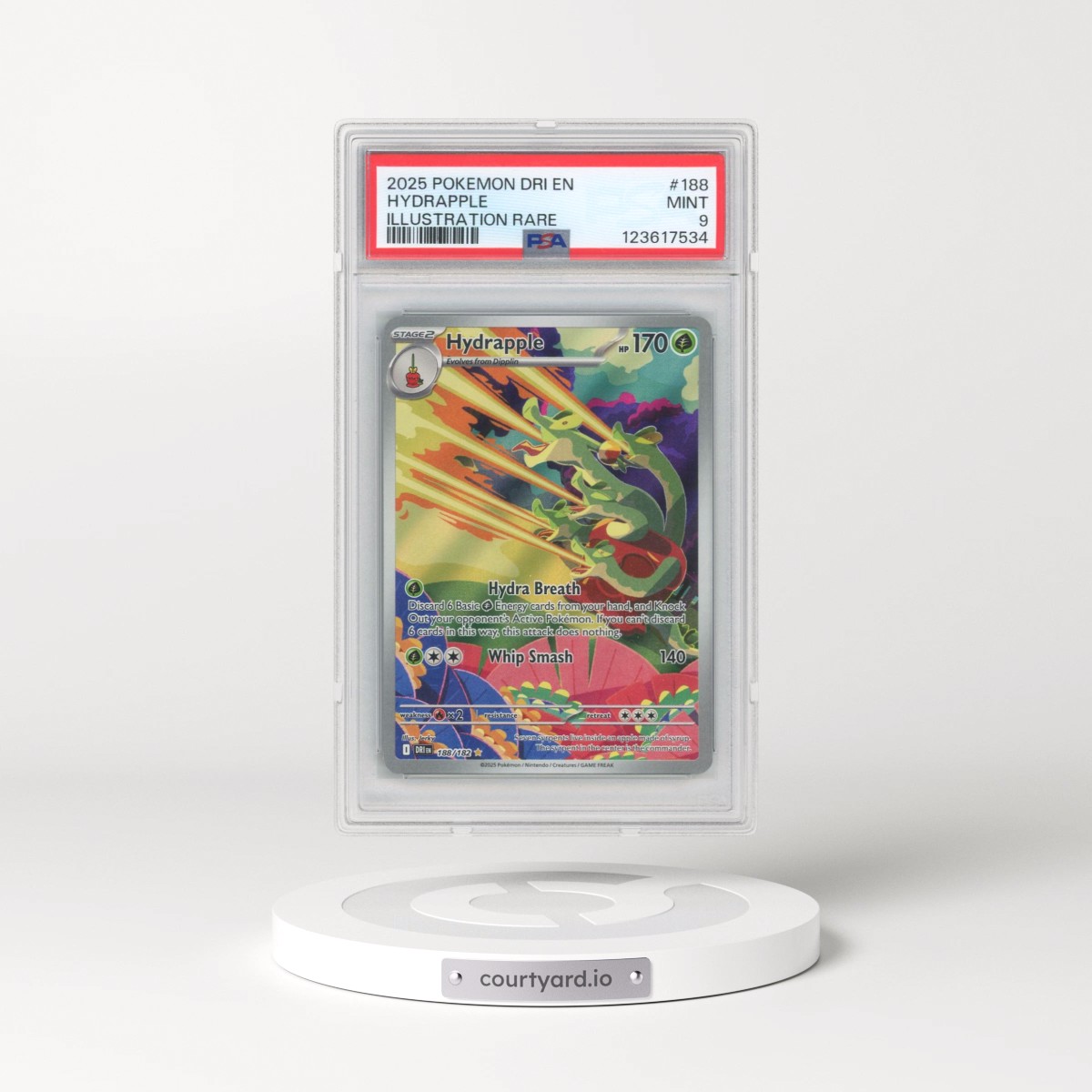 2025 Pokémon Dri EN-Destined Rivals #188 Hydrapple - Illustration Rare (PSA 9 MINT)