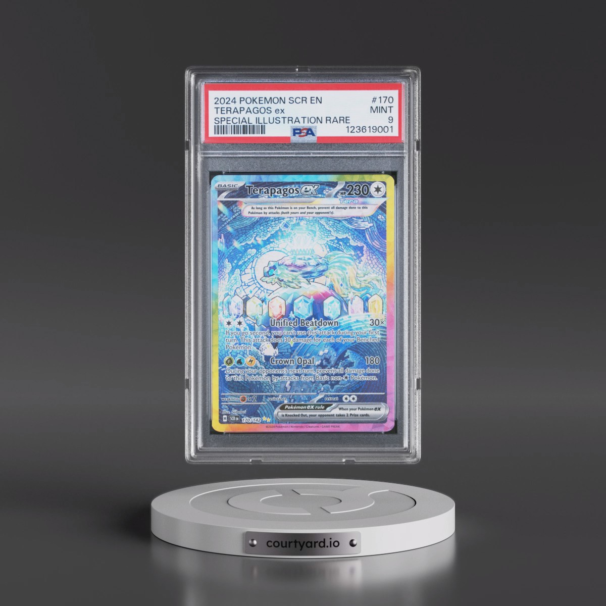2024 Pokémon Scr EN-Stellar Crown #170 Terapagos EX - Holo Special Illustration Rare (PSA 9 MINT)