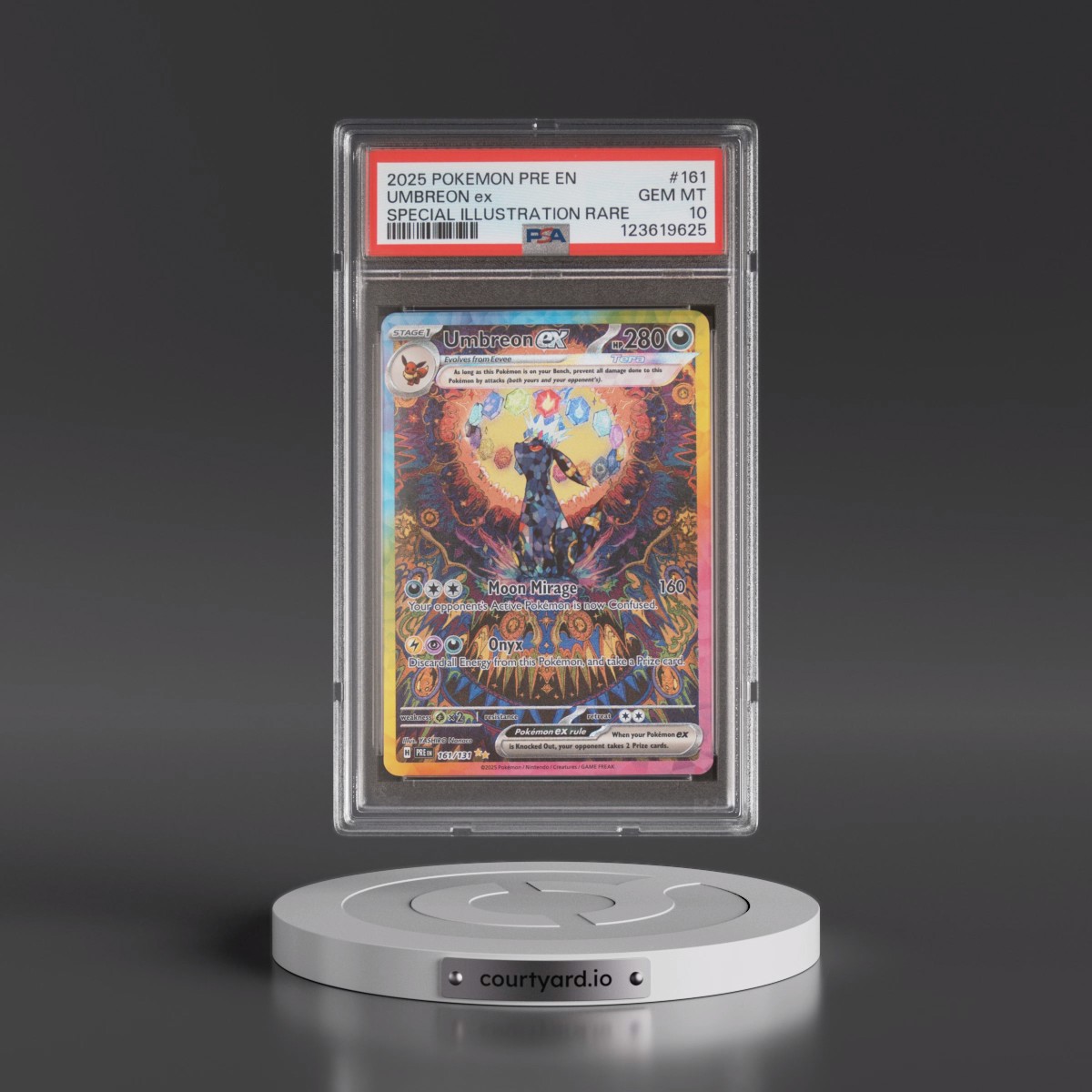 2025 Pokémon Pre EN-Prismatic Evolutions #161 Umbreon EX - Holo Special Illustration Rare (PSA 10 GEM MINT)