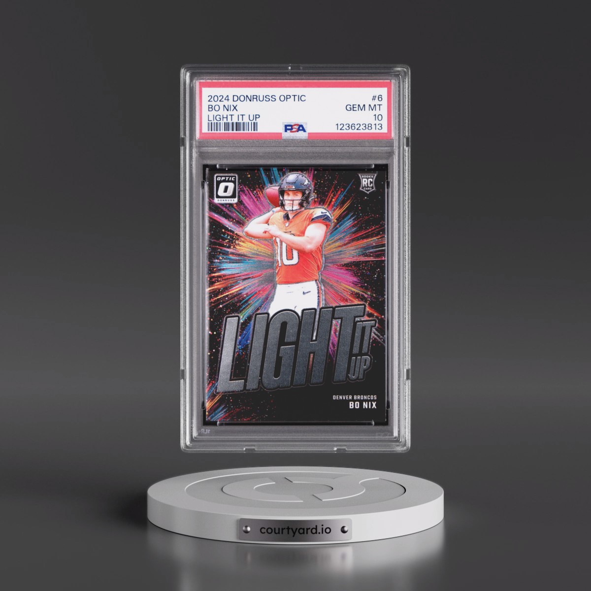 2024 Panini Donruss Optic Light It Up #6 Bo Nix (PSA 10 GEM MINT)