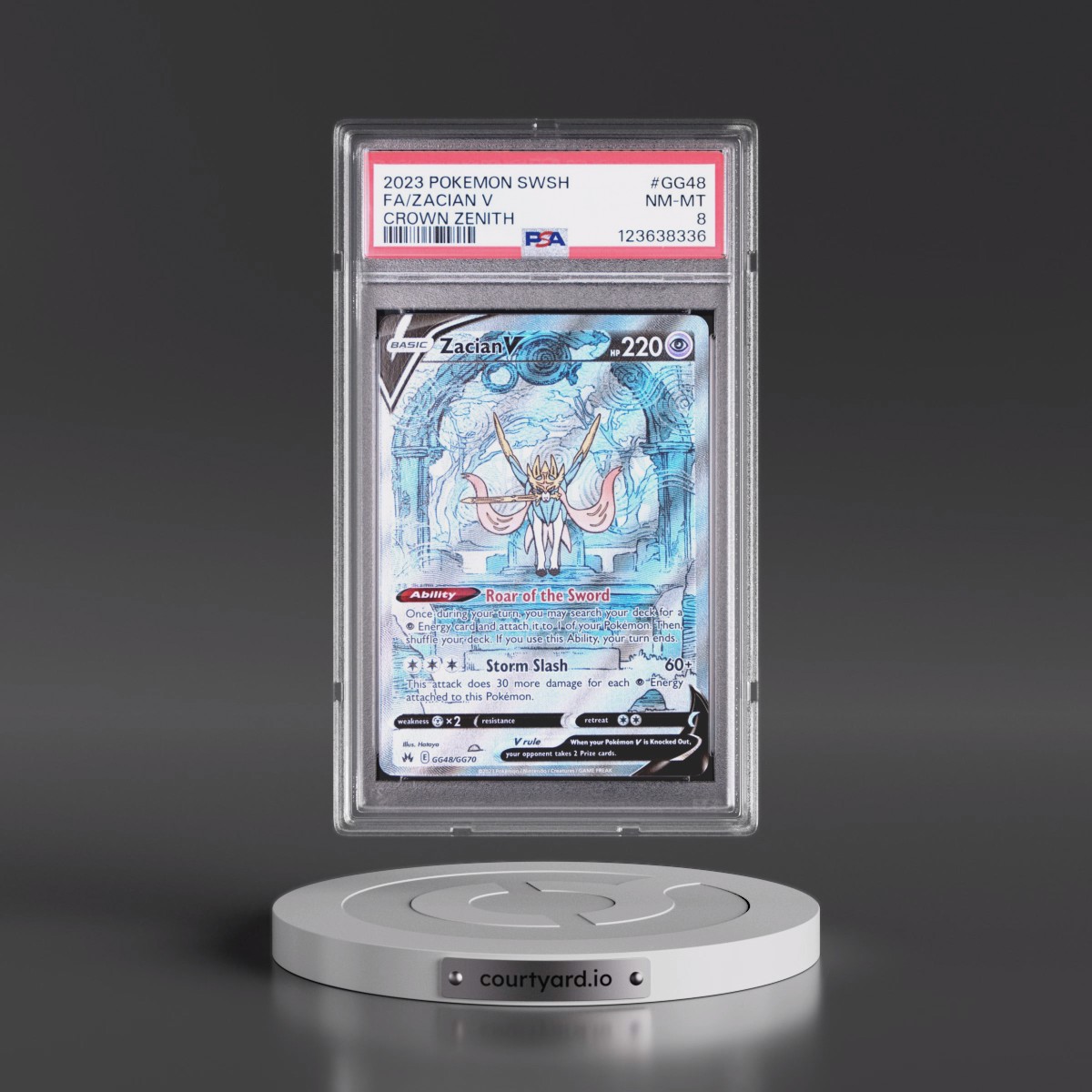 2023 Pokémon Sword and Shield Crown Zenith #GG48 Zacian V - Holo Full Art (PSA 8 NM-MT)