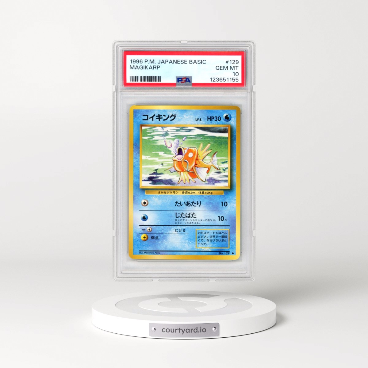 1996 Pokémon Basic #129 Magikarp (PSA 10 GEM MINT)