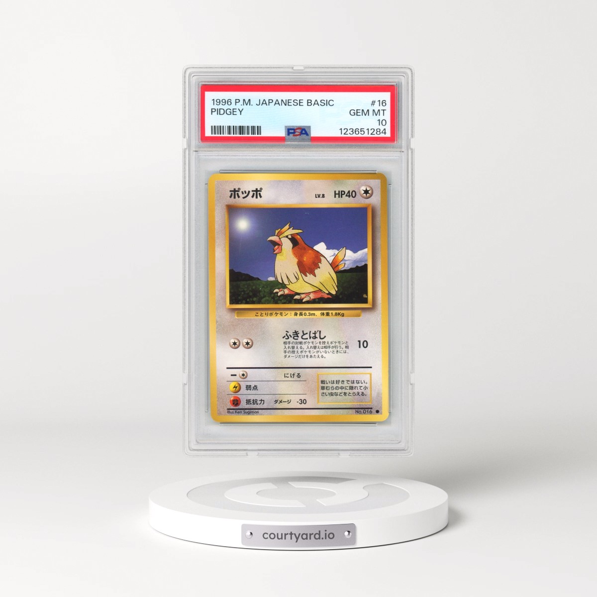 1996 Pokémon Basic #16 Pidgey (PSA 10 GEM MINT)