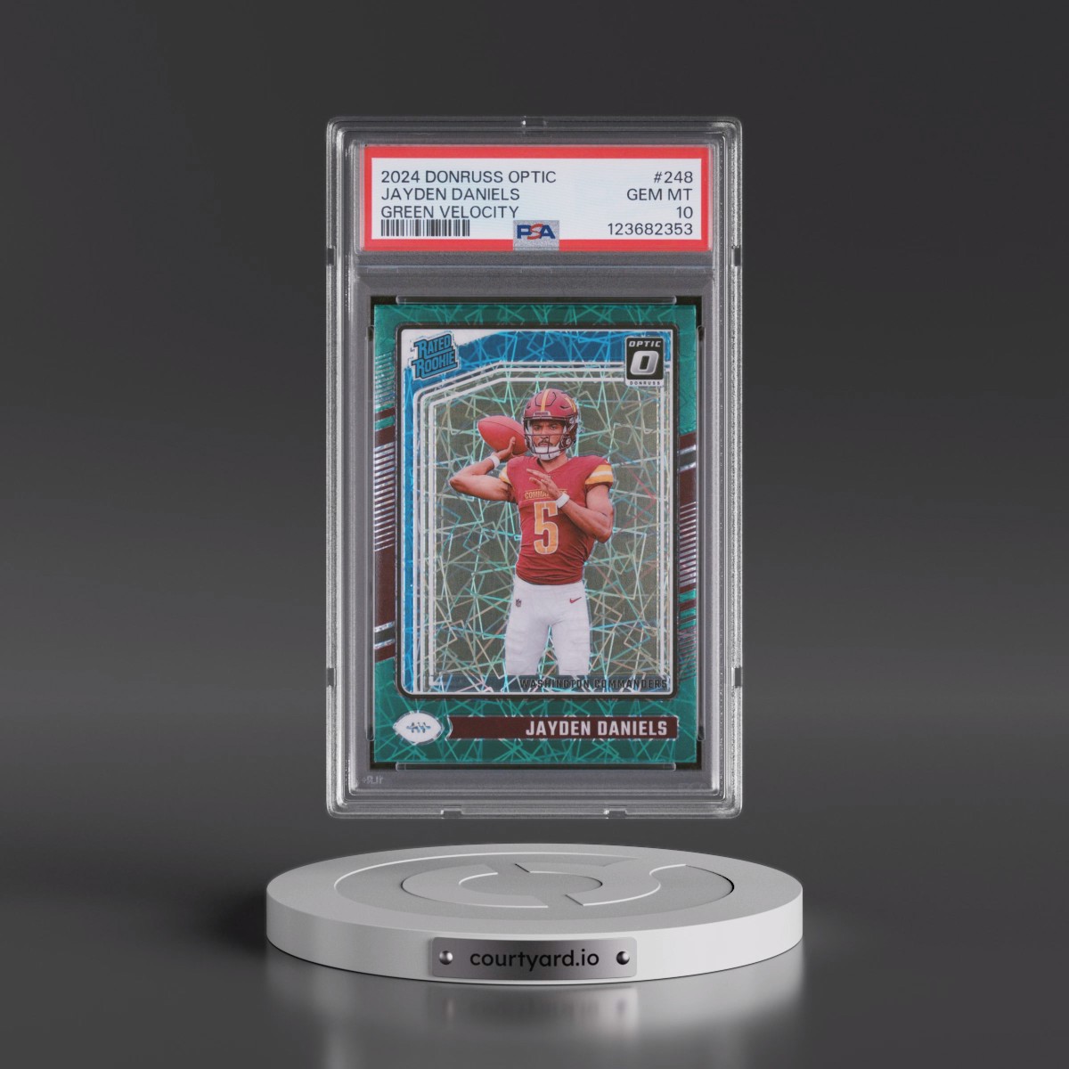 2024 Panini Donruss Optic #248 Jayden Daniels - Green Velocity (PSA 10 GEM MINT)
