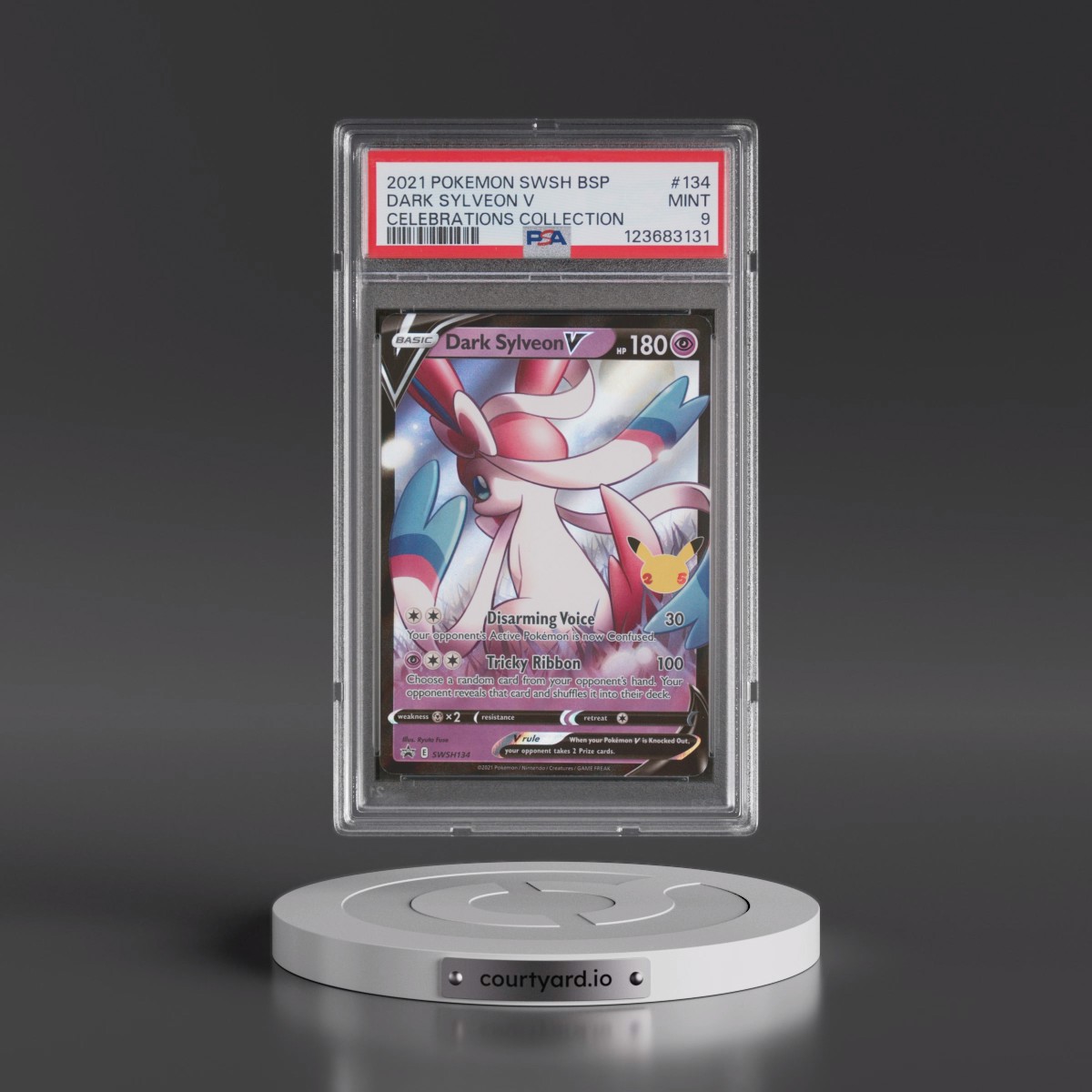 2021 Pokémon Swsh Black Star Promo #134 Dark Sylveon V - Holo Celebrations Collection (PSA 9 MINT)