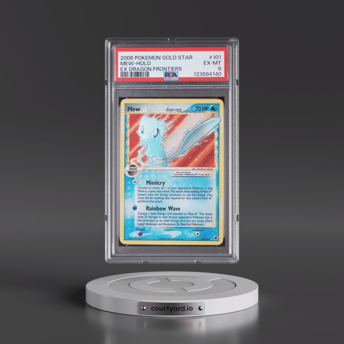 2006 Pokémon EX Dragon Frontiers Mew - Holo Gold Star #101 PSA 6