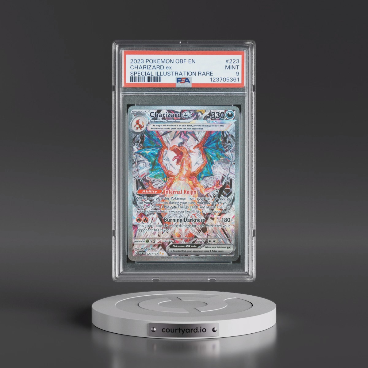 2023 Pokémon Obf EN-Obsidian Flames #223 Charizard EX - Holo Special Illustration Rare (PSA 9 MINT)