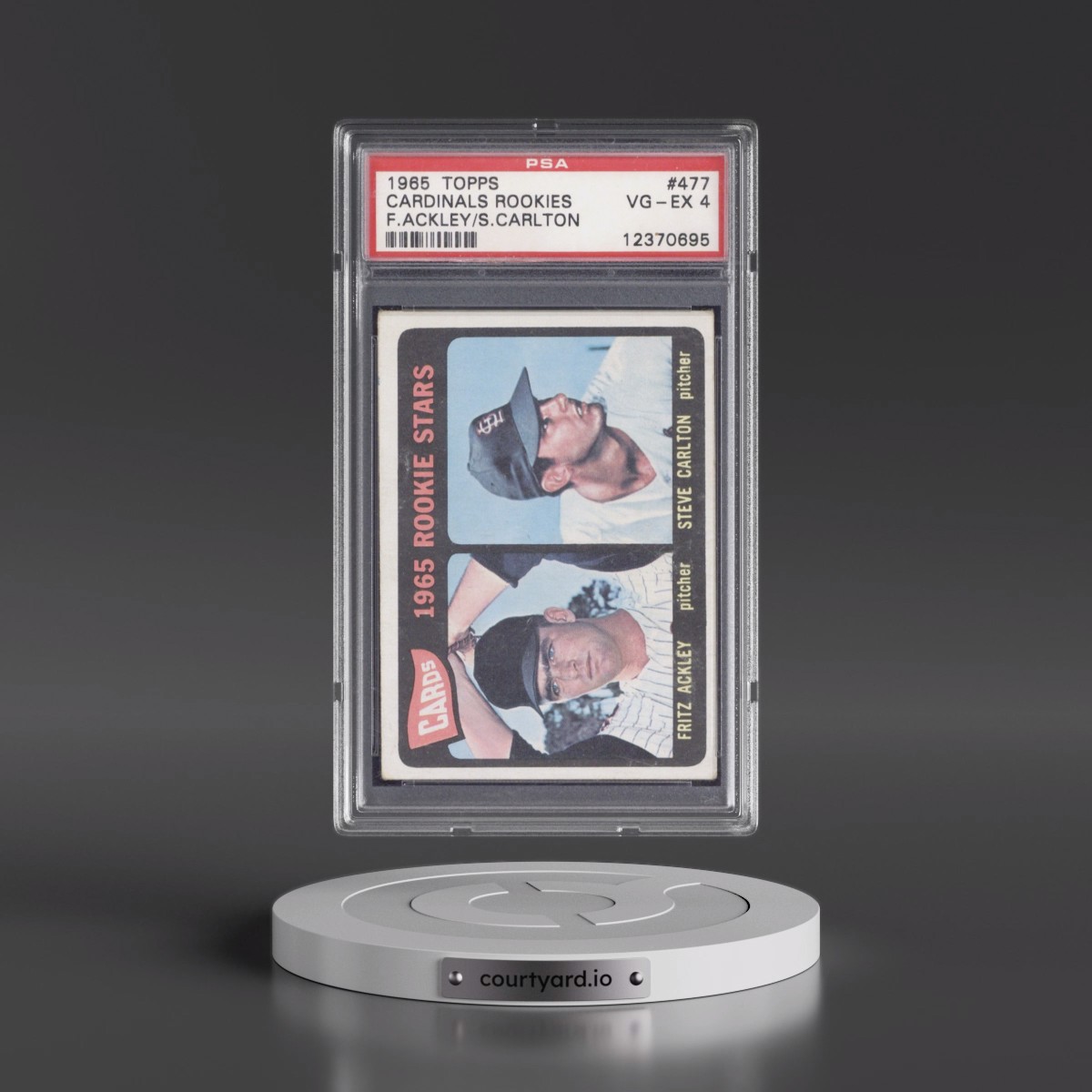 1965 Topps #477 Cardinals Rookies - Fritz Ackley/Steve Carlton (PSA 4 VG-EX)