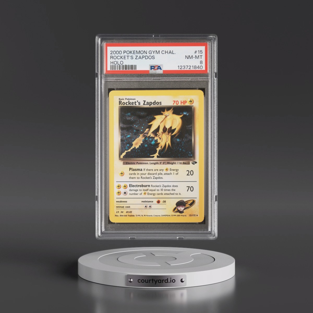 2000 Pokémon Gym Challenge #15 Rocket's Zapdos - Holo (PSA 8 NM-MT)