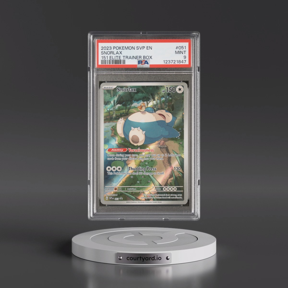 2023 Pokémon Svp EN-SV Black Star Promo #051 Snorlax - 151 Elite Trainer Box (PSA 9 MINT)