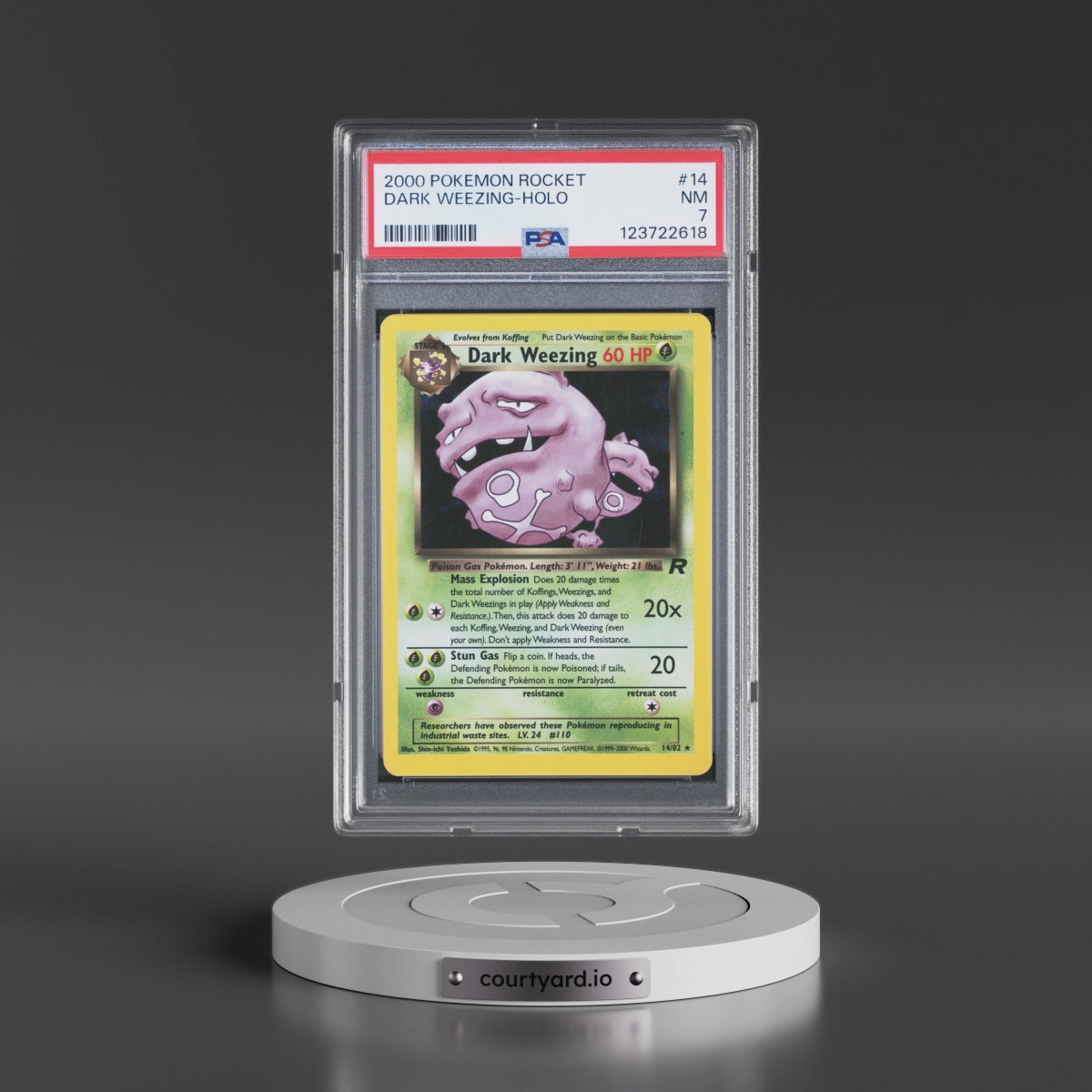 2000 Pokémon Rocket #14 Dark Weezing - Holo (PSA 7 NM)