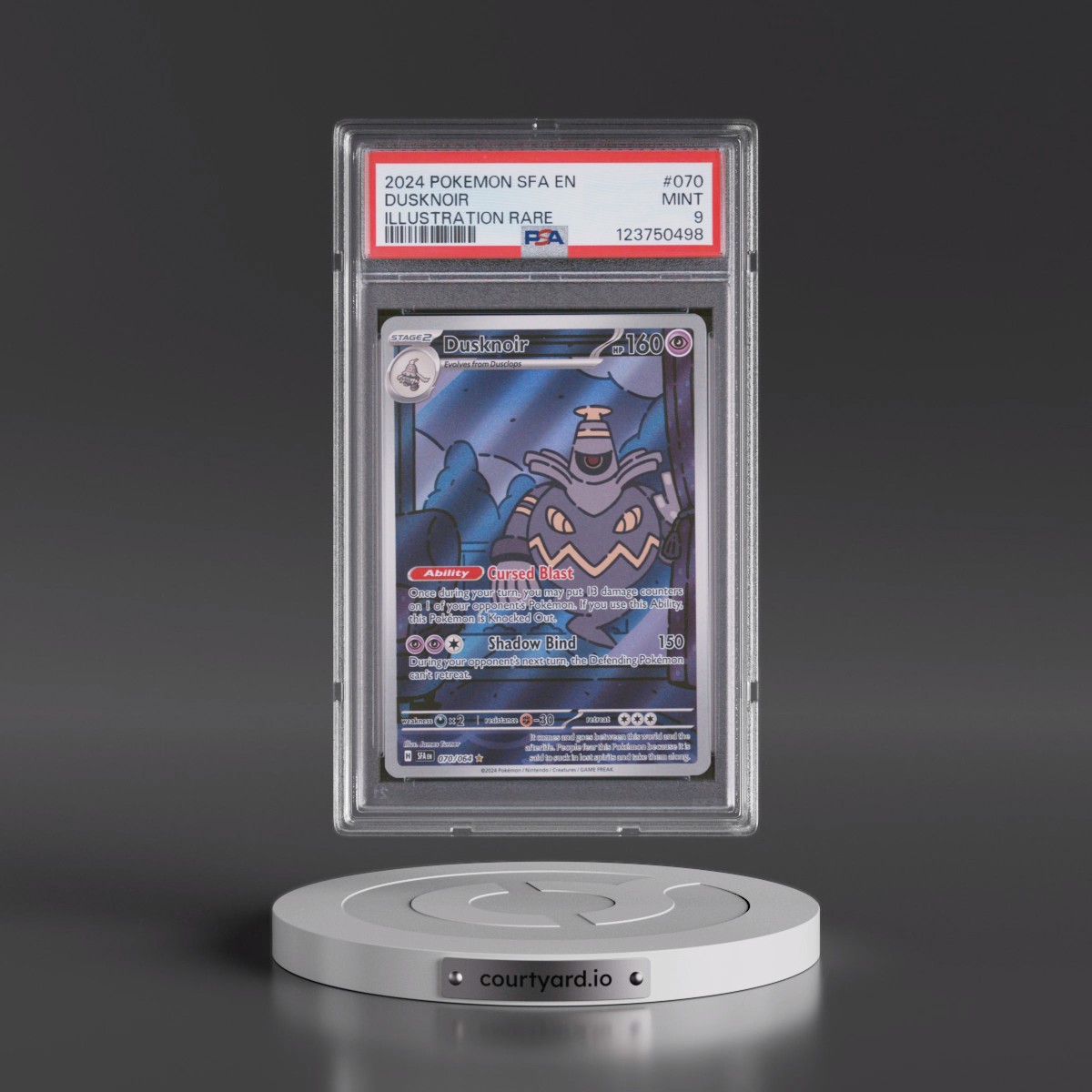 2024 Pokémon Sfa EN-Shrouded Fable #070 Dusknoir - Illustration Rare (PSA 9 MINT)