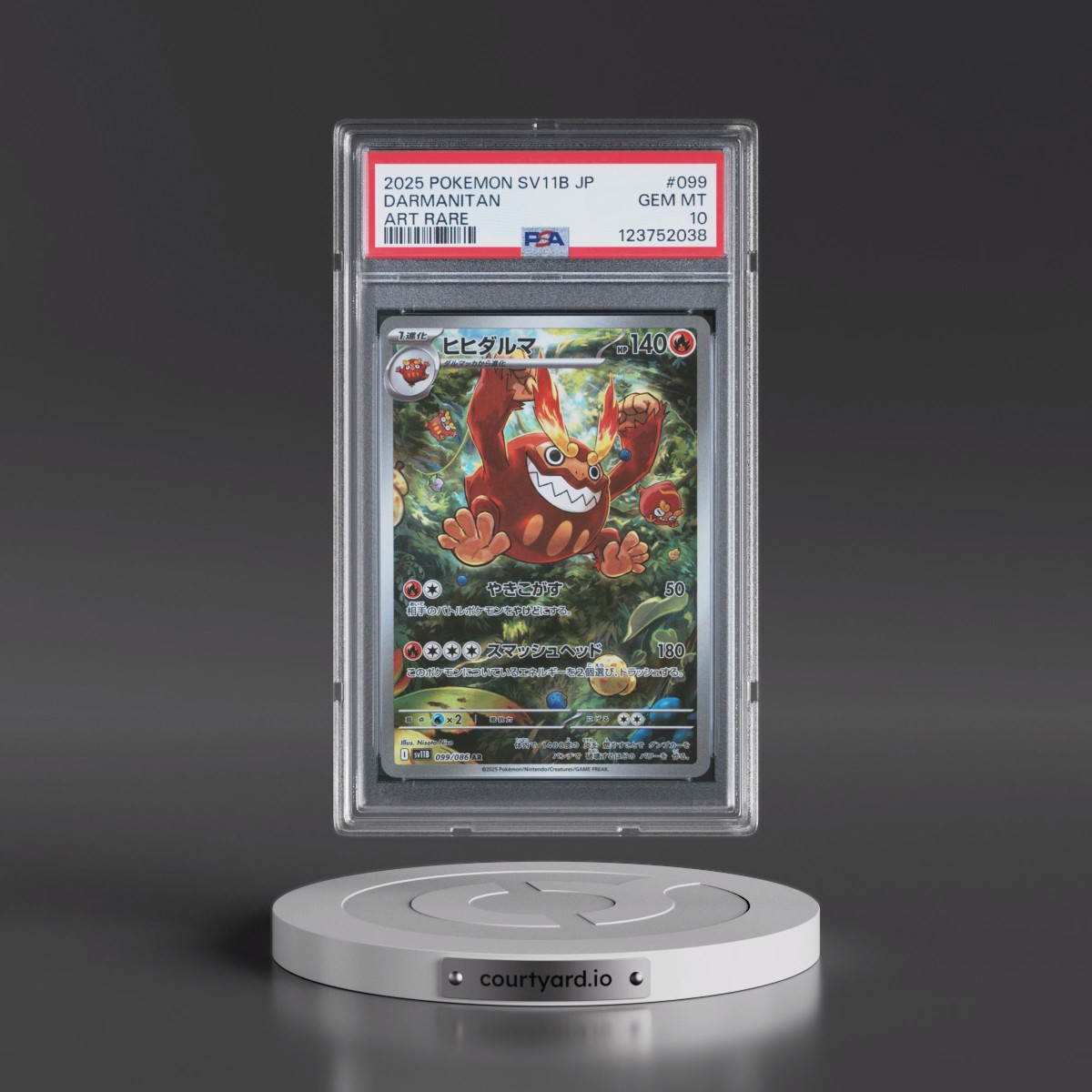 2025 Pokémon Sv11b-Black Bolt #099 Darmanitan - Art Rare (PSA 10 GEM MINT)