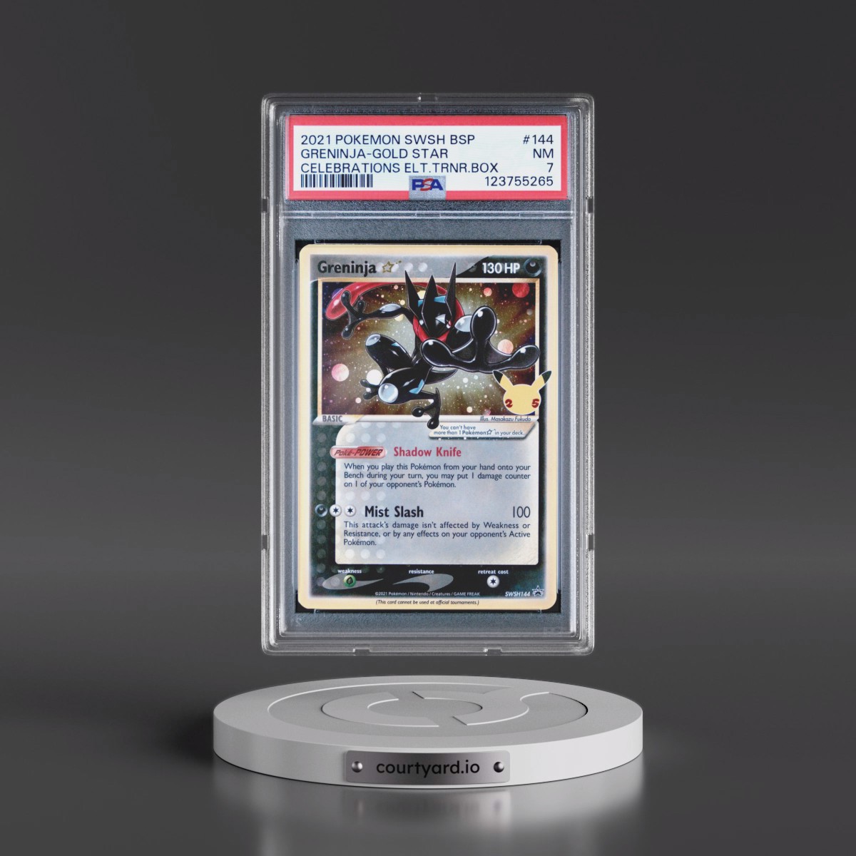 2021 Pokémon Swsh Black Star Promo #144 Greninja-Gold Star - Celebrations Elite Trainer Box (PSA 7 NM)