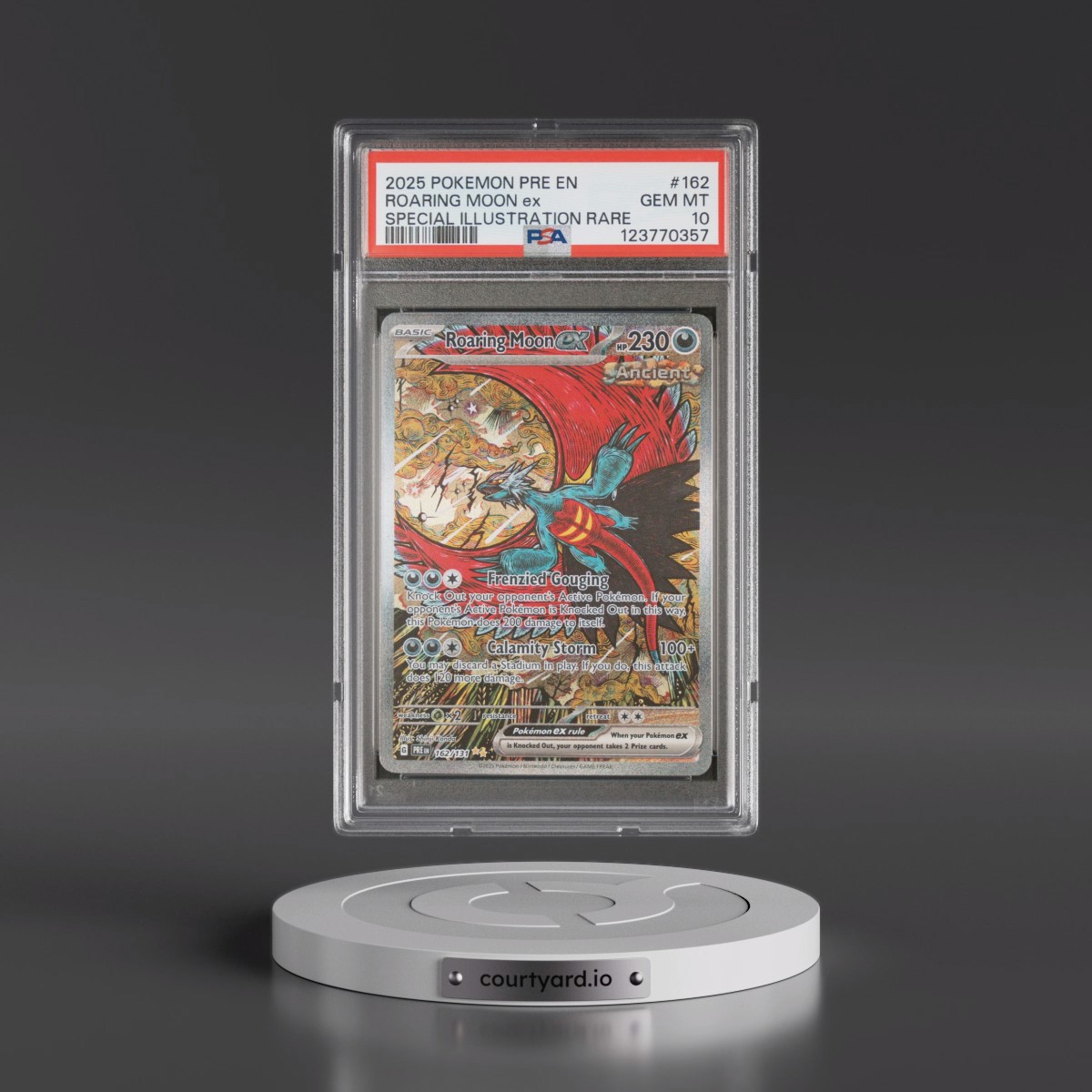 2025 Pokémon Pre EN-Prismatic Evolutions #162 Roaring Moon EX - Holo Special Illustration Rare (PSA 10 GEM MINT)
